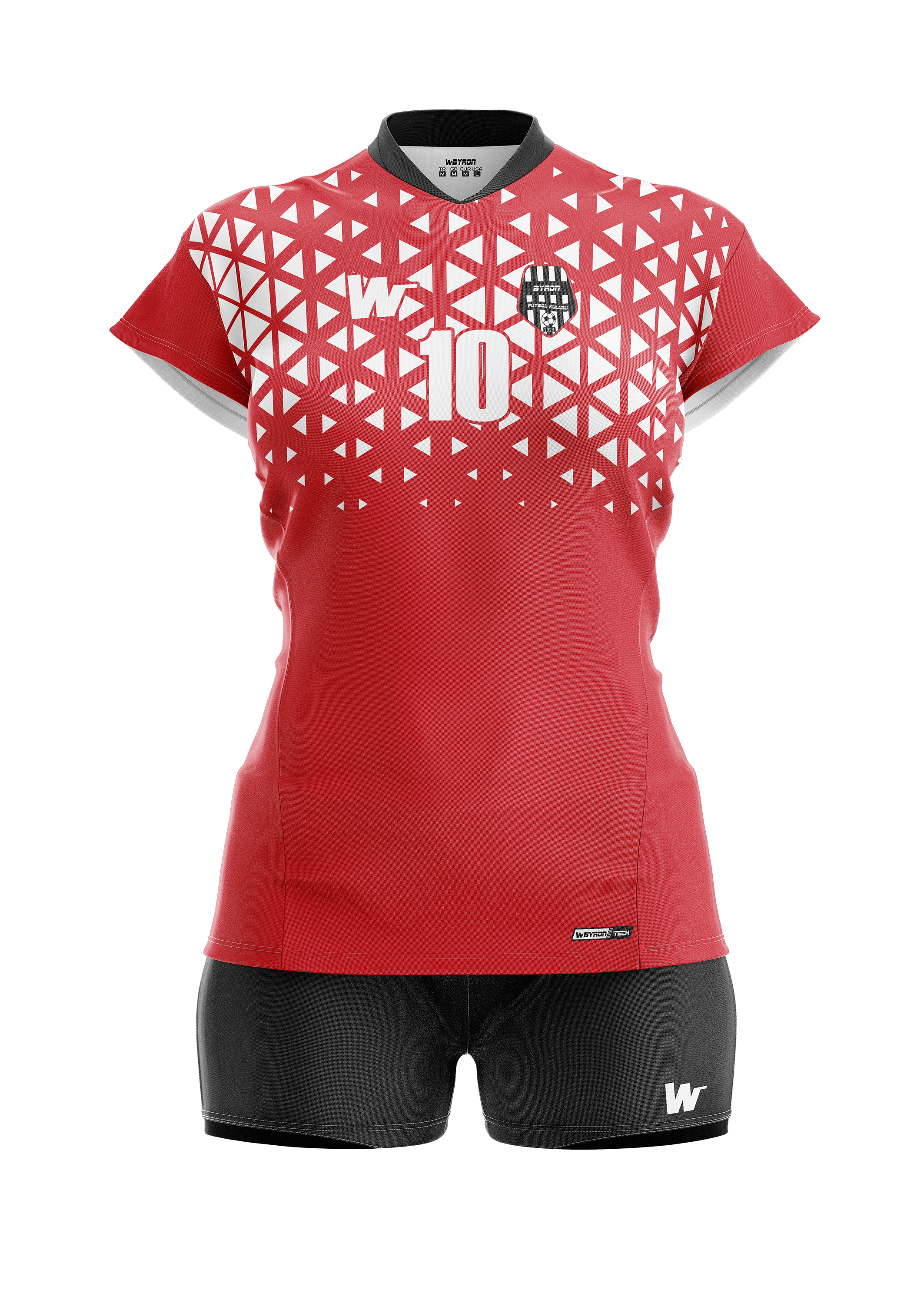 Voleybol Kadın Forma Takım Model 005 010200 Siyah Kırmızı Beyaz