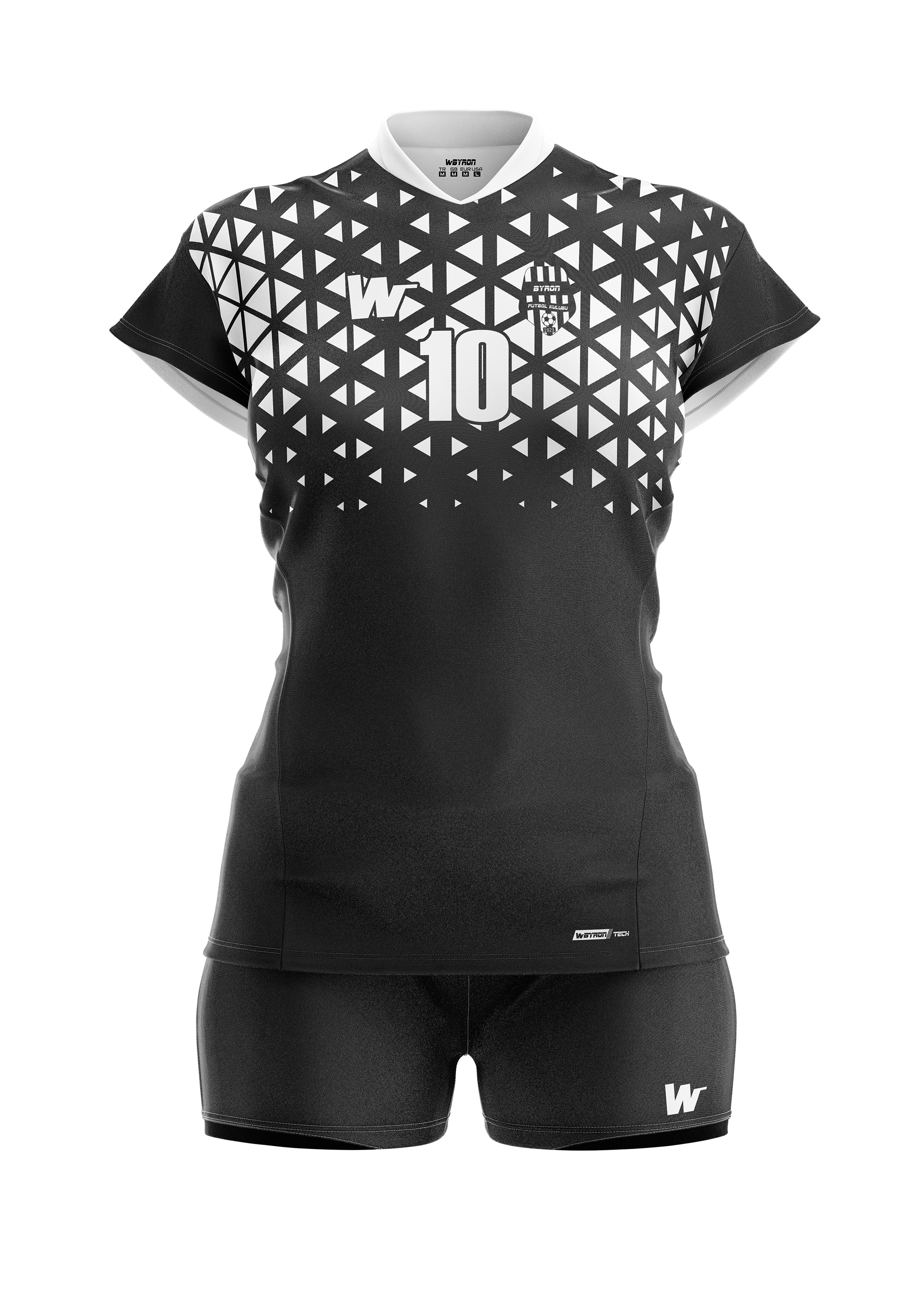 Voleybol Kadın Forma Takım Model 005 0100 Siyah Beyaz