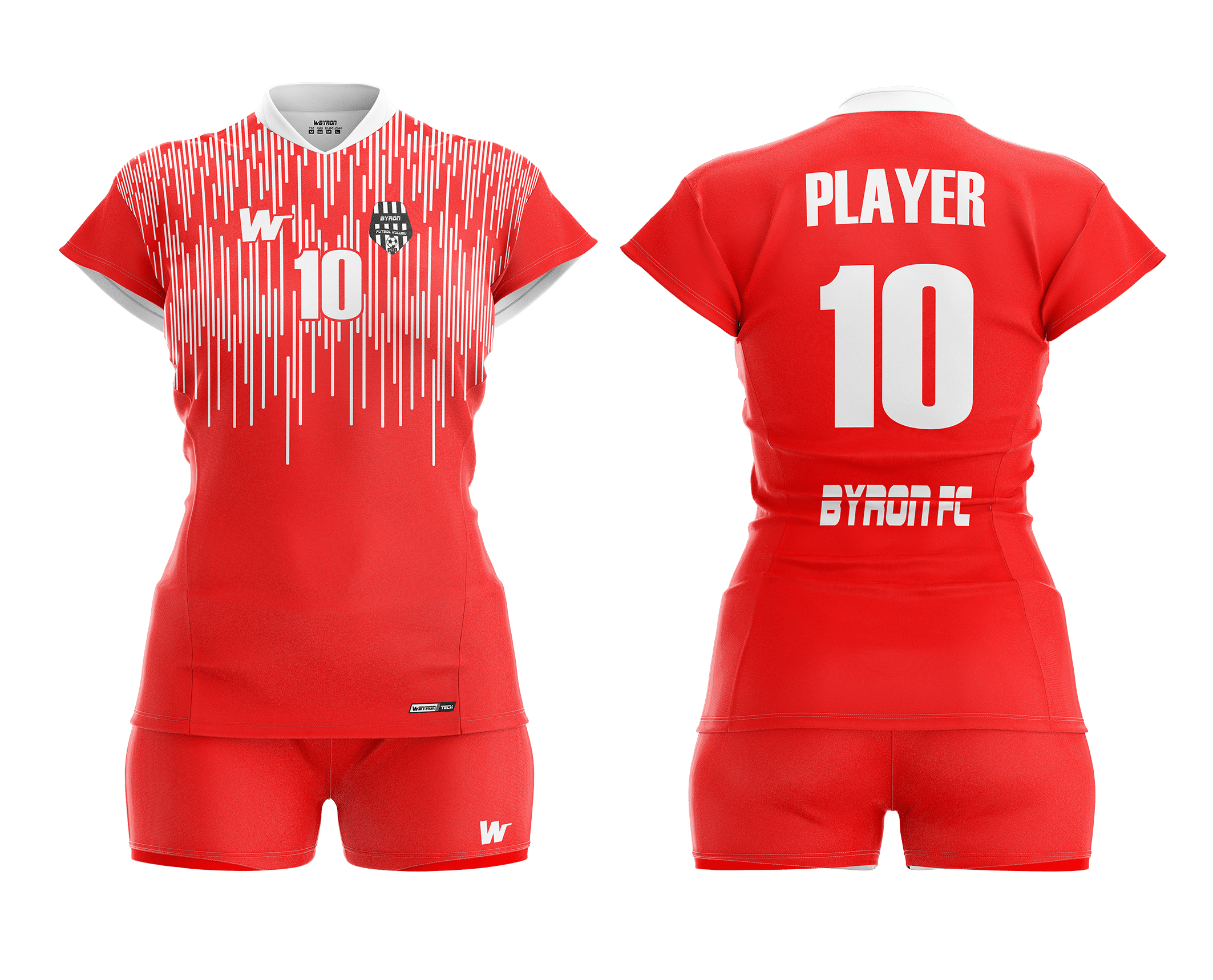 Voleybol Kadın Forma Takım Model 006 0200 Kırmızı Beyaz