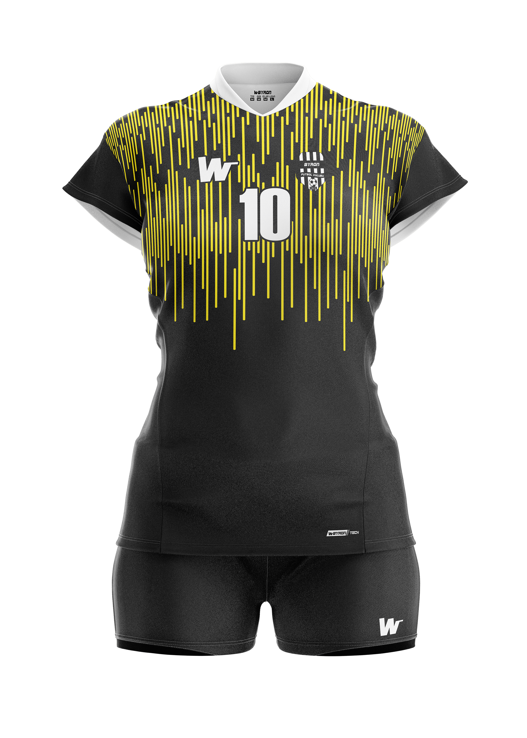 Voleybol Kadın Forma Takım Model 006 010300 Siyah Sarı Beyaz