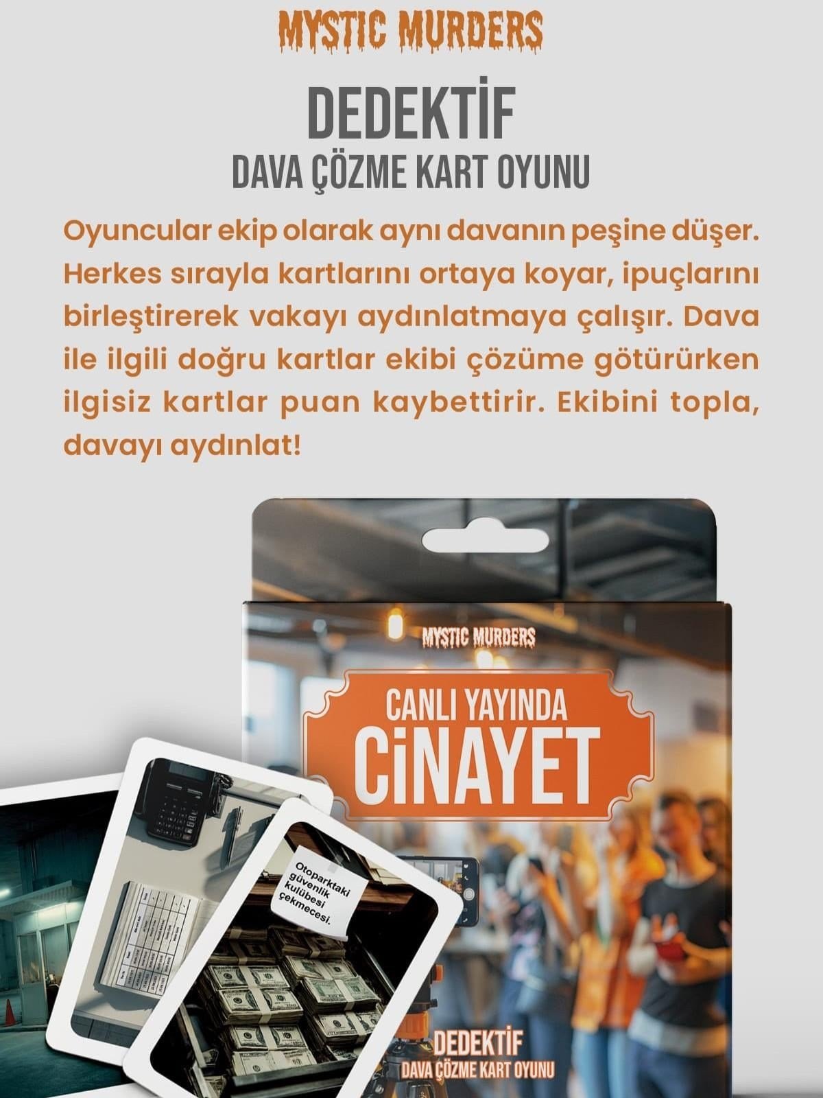 Dedektif Mini - Kart Oyunu - Canlı Yayında Cinayet