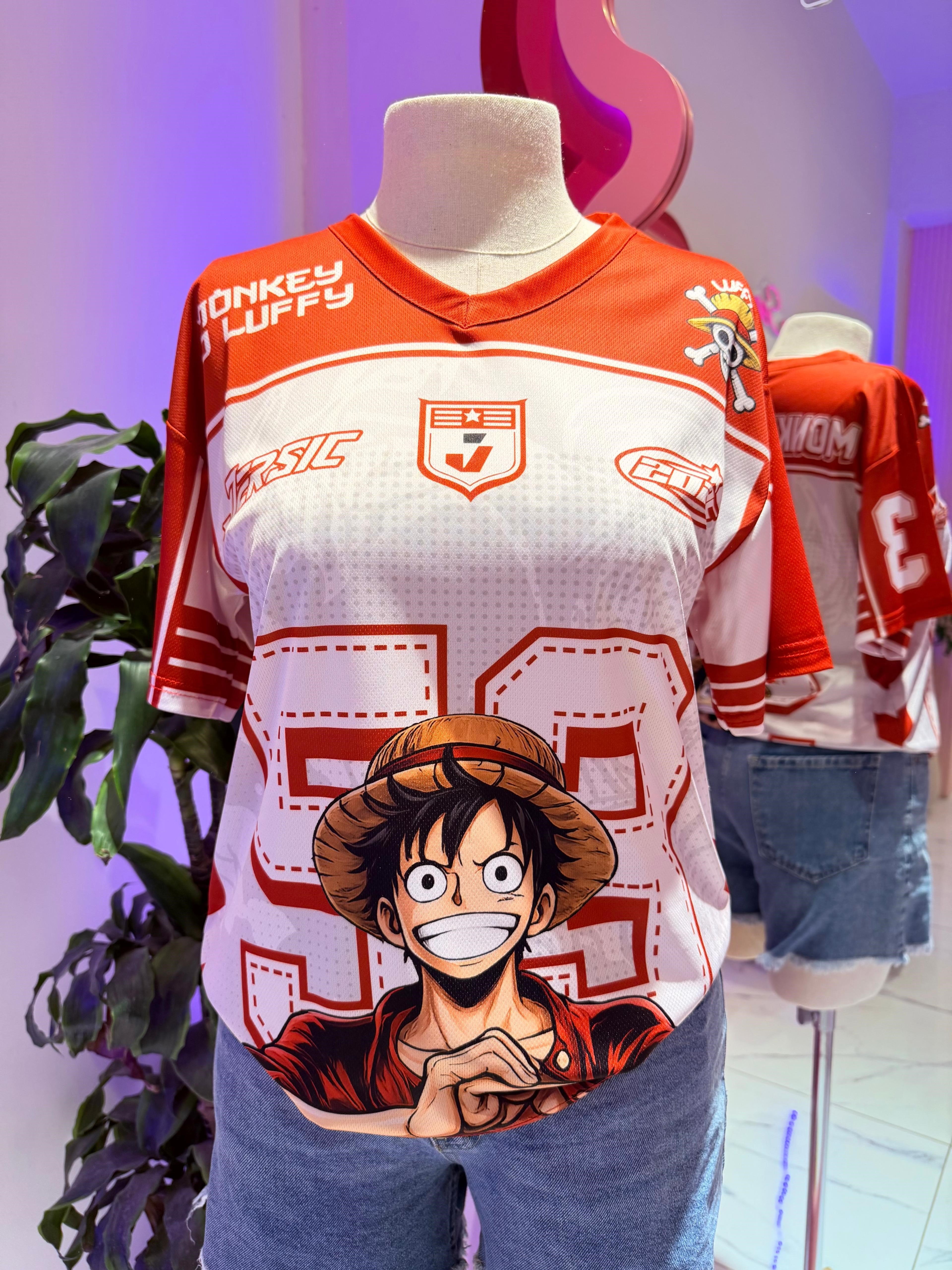 Kırmızı Monkey Luffy Jersey  T-Shirt