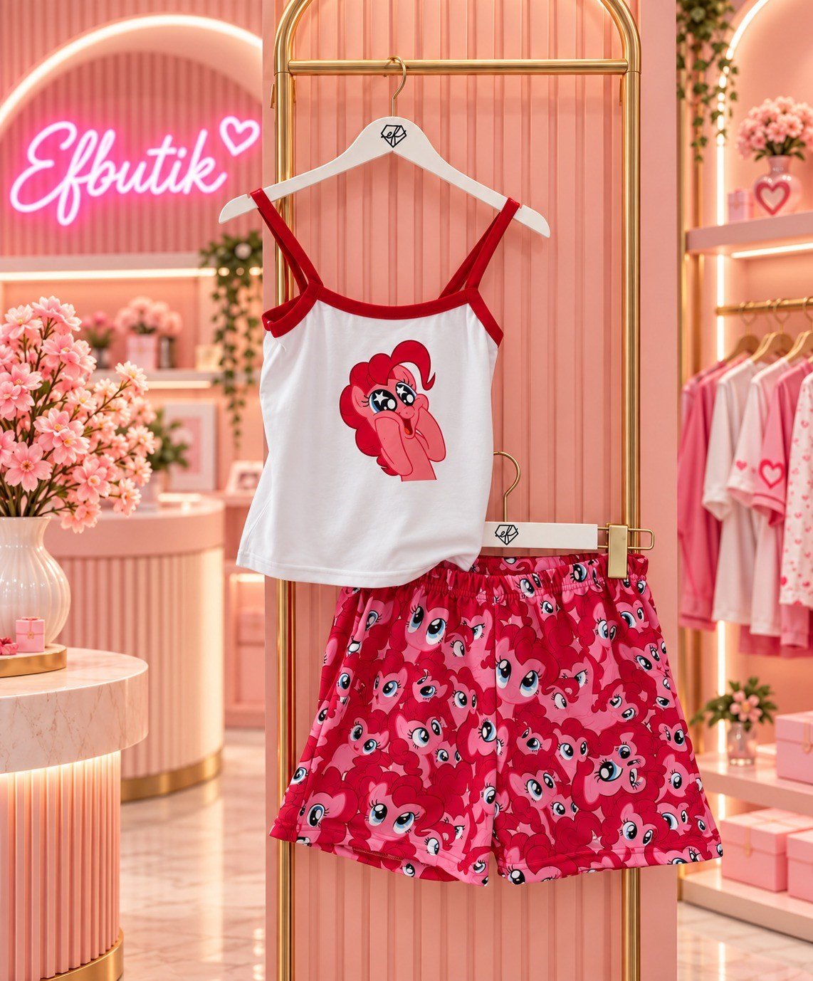 My Little Pony Pinkie Pie Askılı Şortlu Takım 