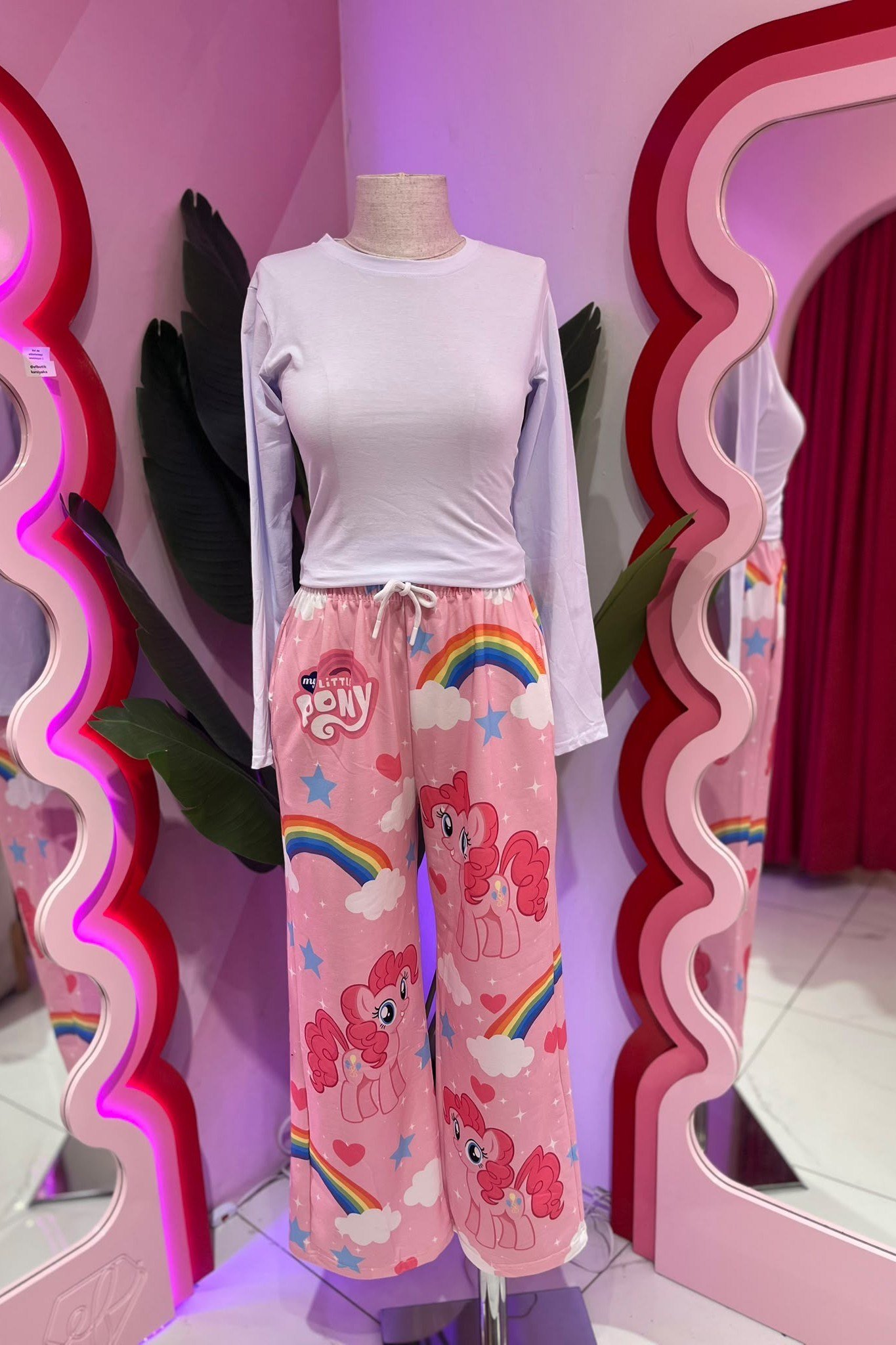Pembe My Little Pony Pinkie Pie Desenli Bol Paça Eşofman Altı 