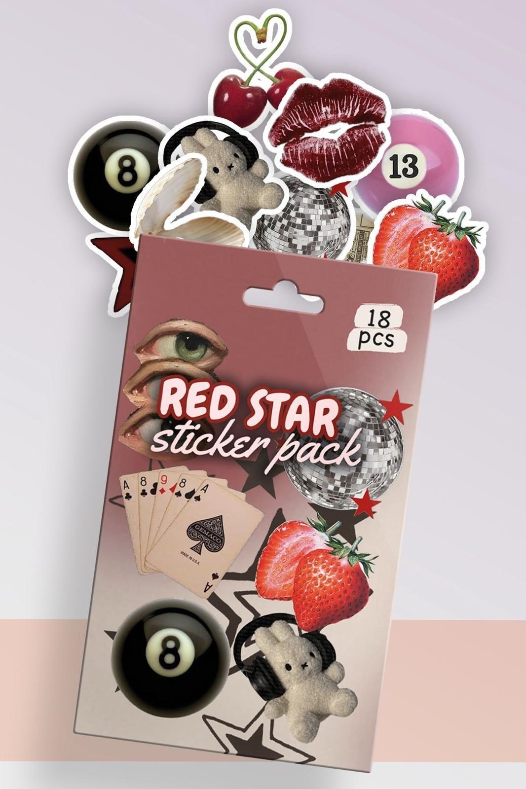 Red Star Kutulu Sticker Set 18'li