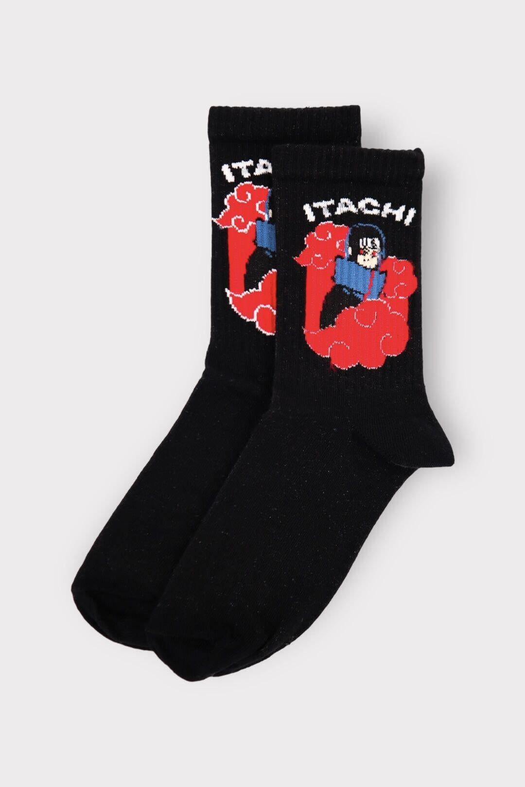 Siyah Itachi Akatsuki Çorap