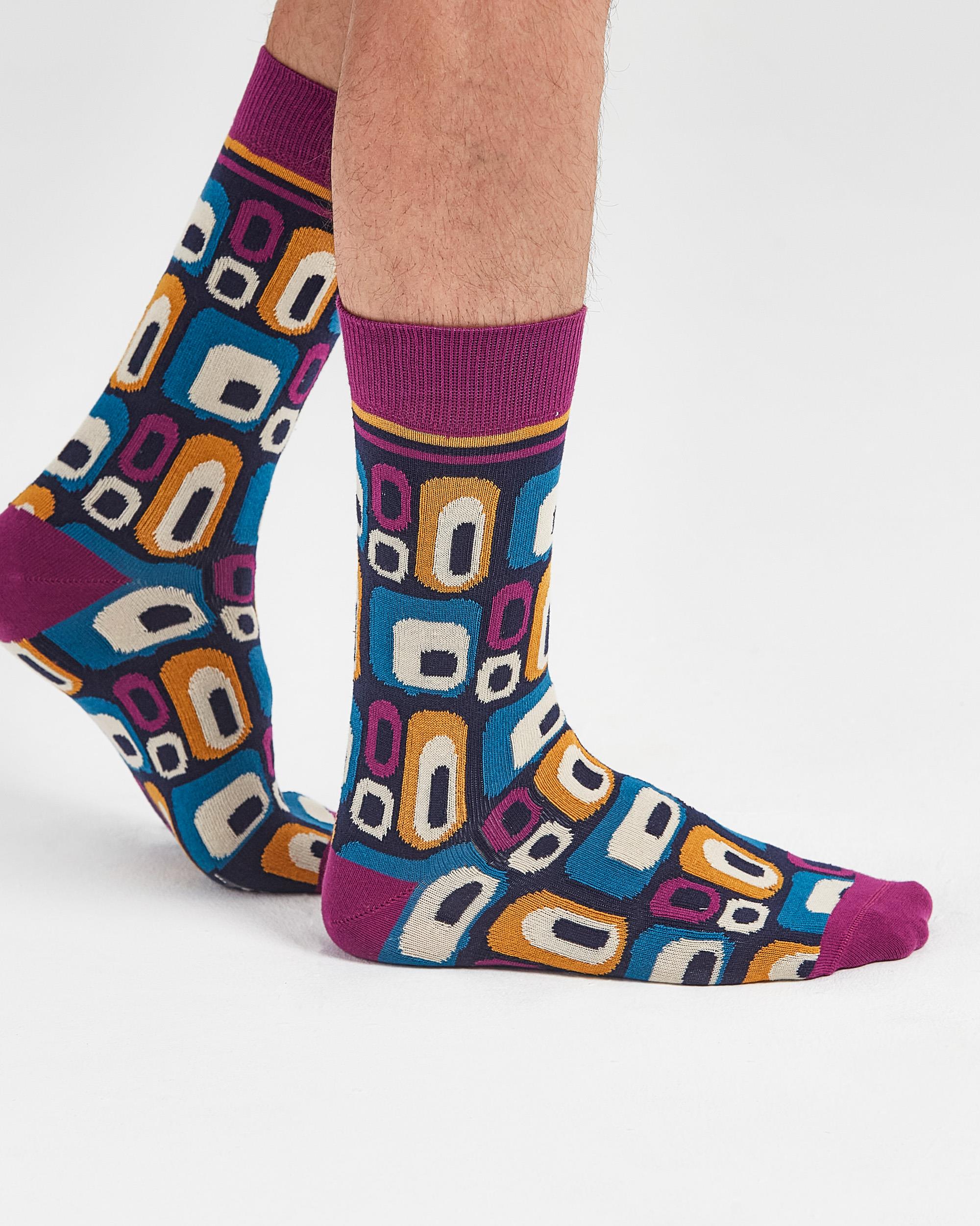 70S Vibes Retro Desenli Çorap