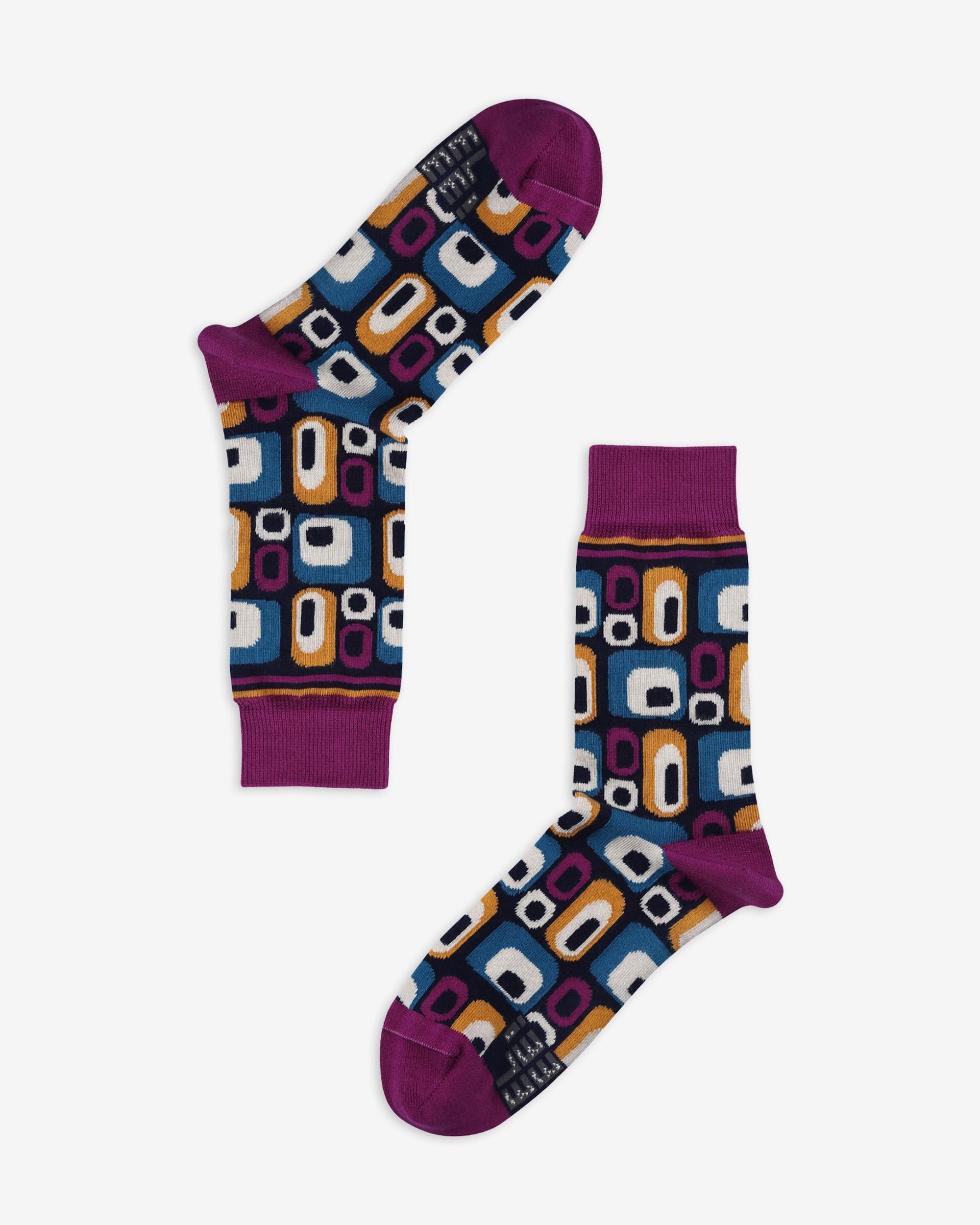 70S Vibes Retro Desenli Çorap