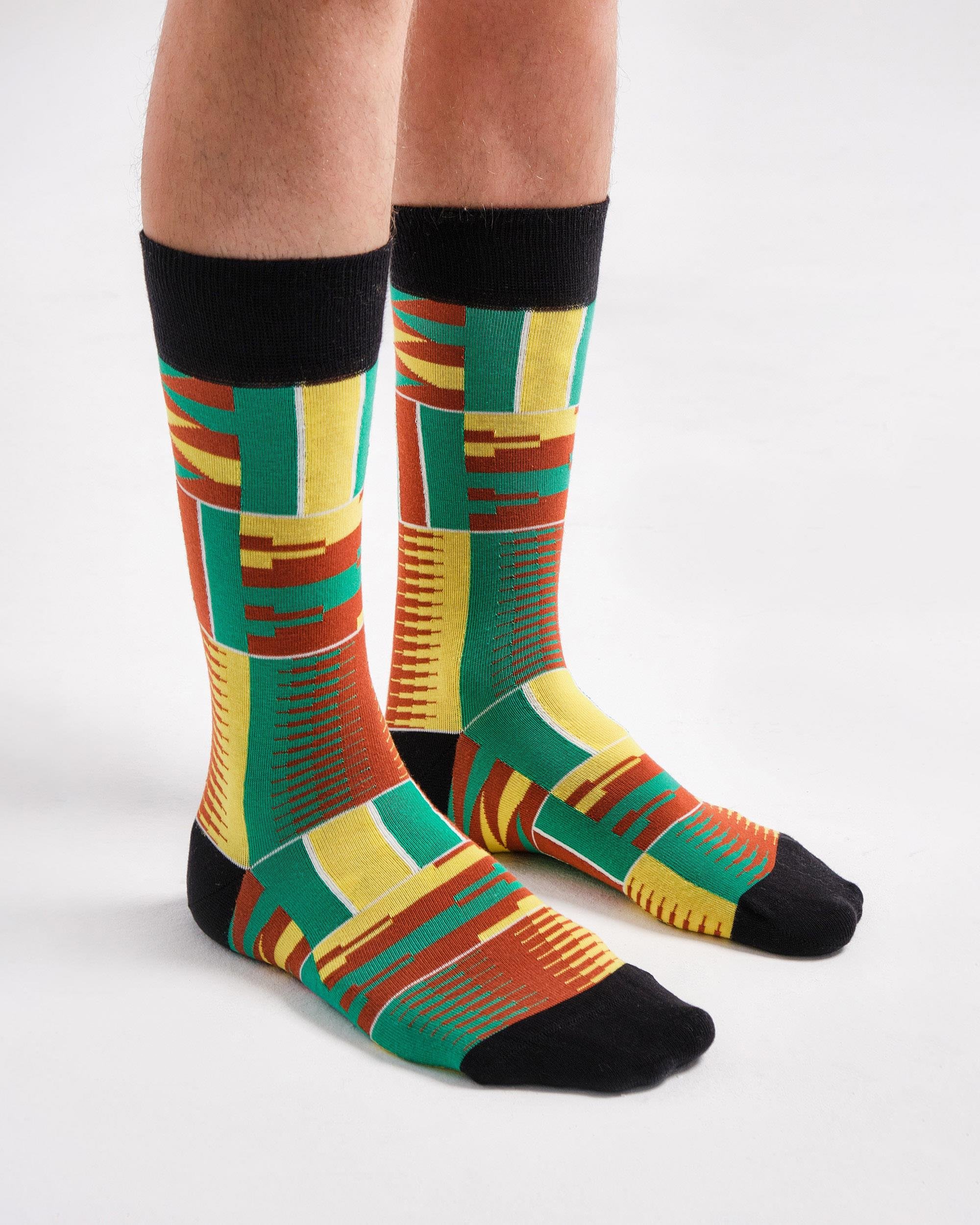 Afrika Tarzı Etnik Desenli Çorap