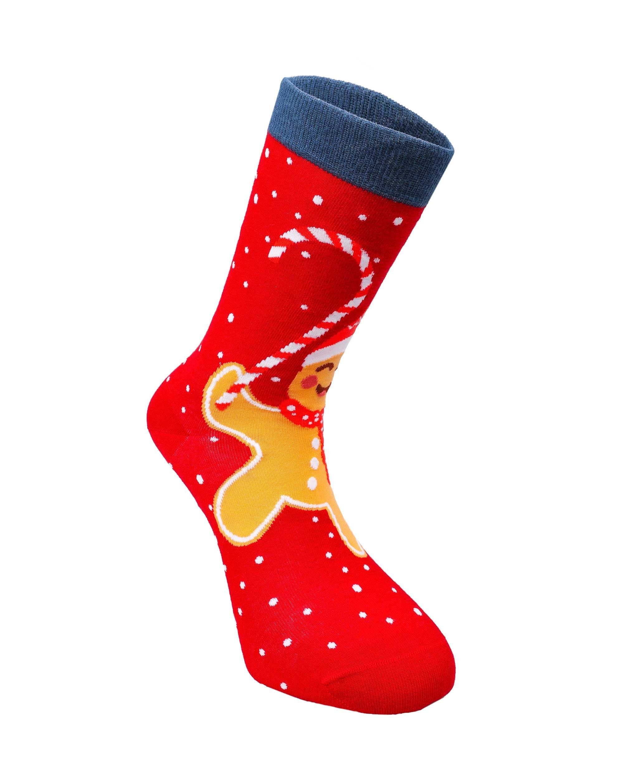 Kadın Kurabiye desenli Eşi Farklı Yılbaşı Çorabı