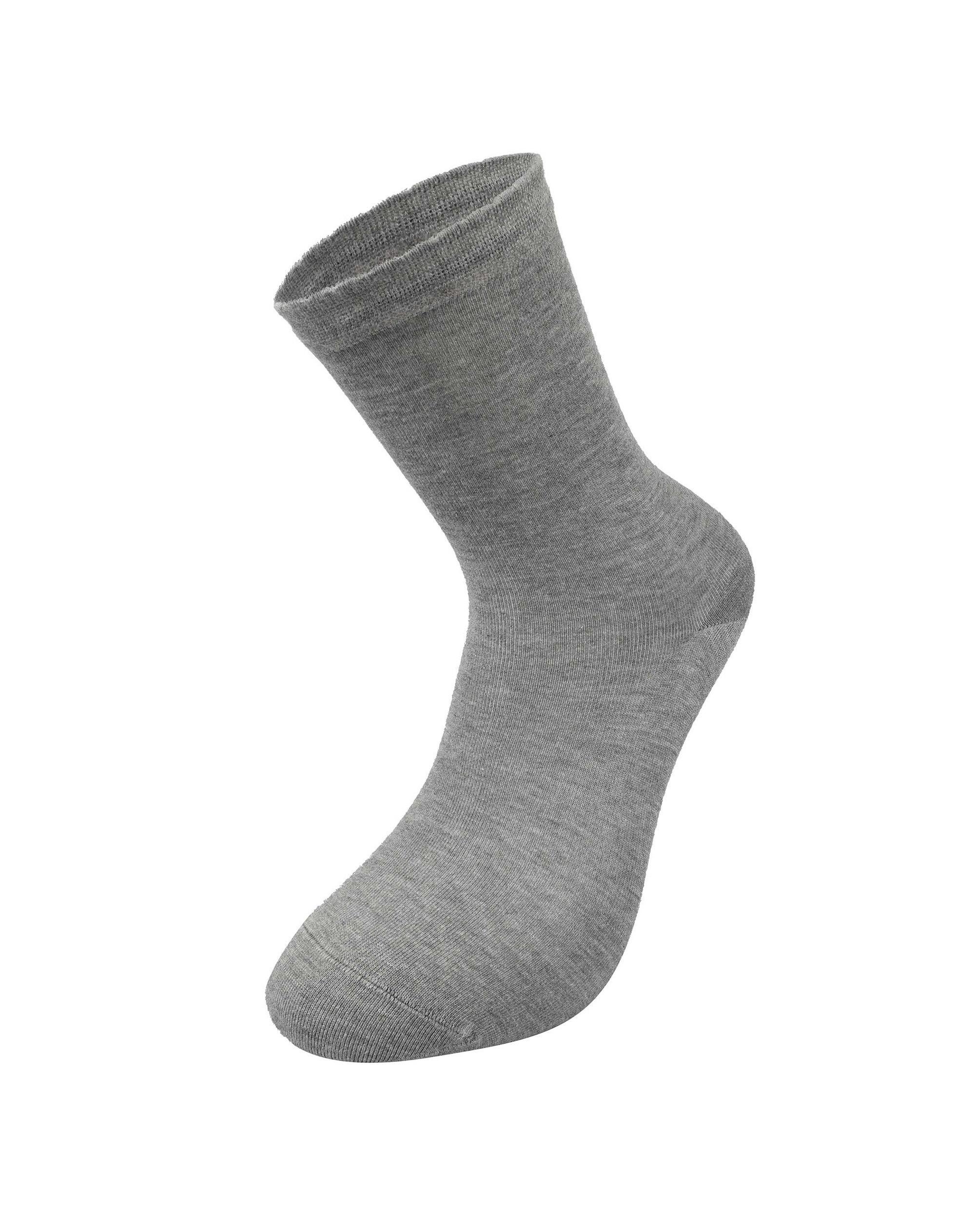 Kadın Premium Dikişsiz  Bambu Çorap Düz Gri