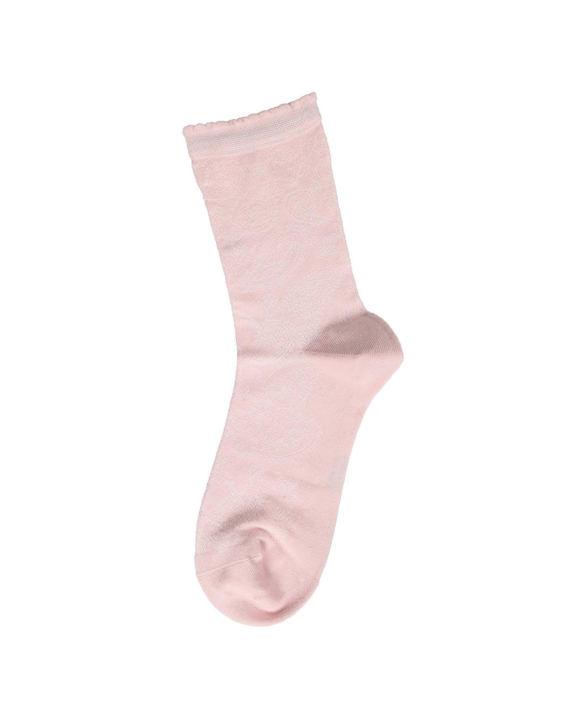 Kadın Premium Dikişsiz Bambu Çorap Şal Desen Pembe