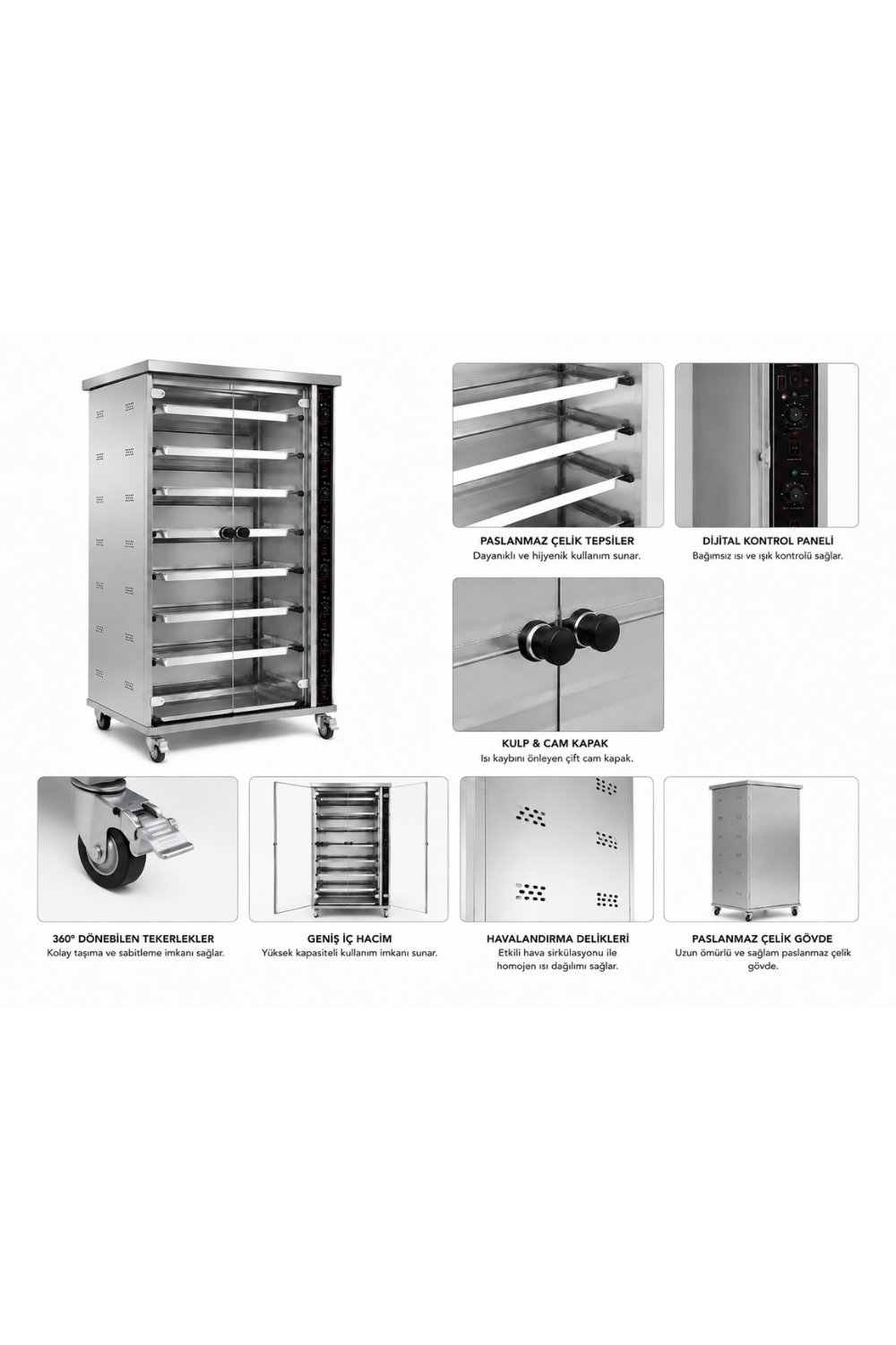 VOSCO 8 ŞİŞLİ ELEKTRİKLİ PİLİÇ ÇEVİRME FIRINI