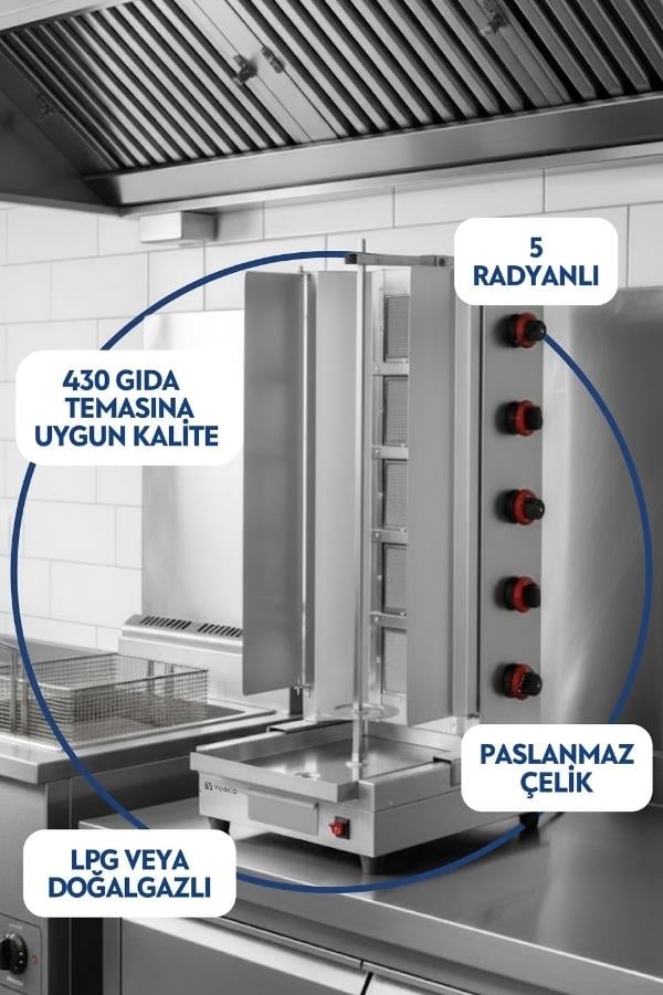 Vosco Döner Ocağı Alttan Motorlu 5 Radyan (DG)
