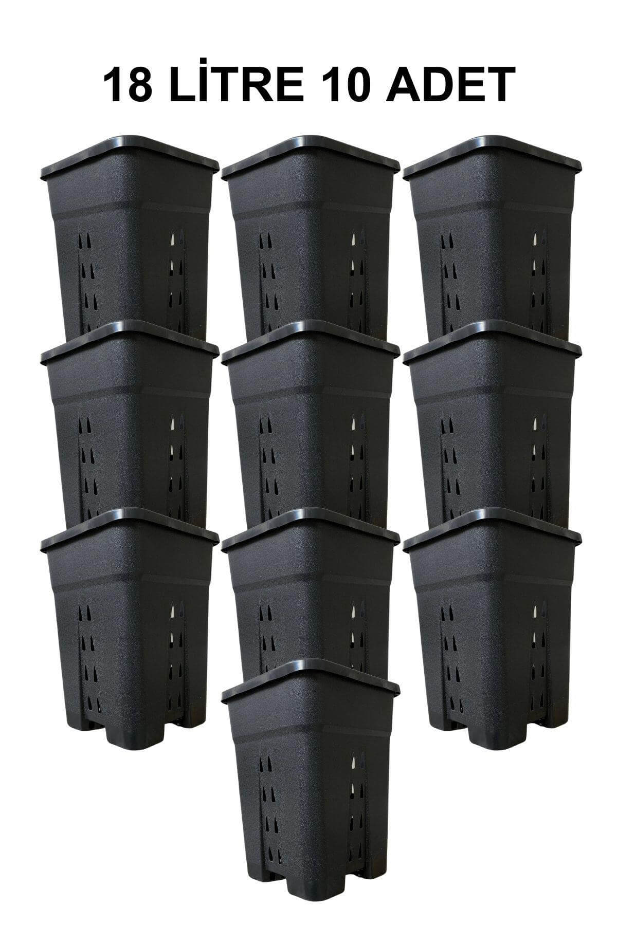 Grow Wizard Delikli Kare Air Pot Saksı 18 Litre 10 Adet