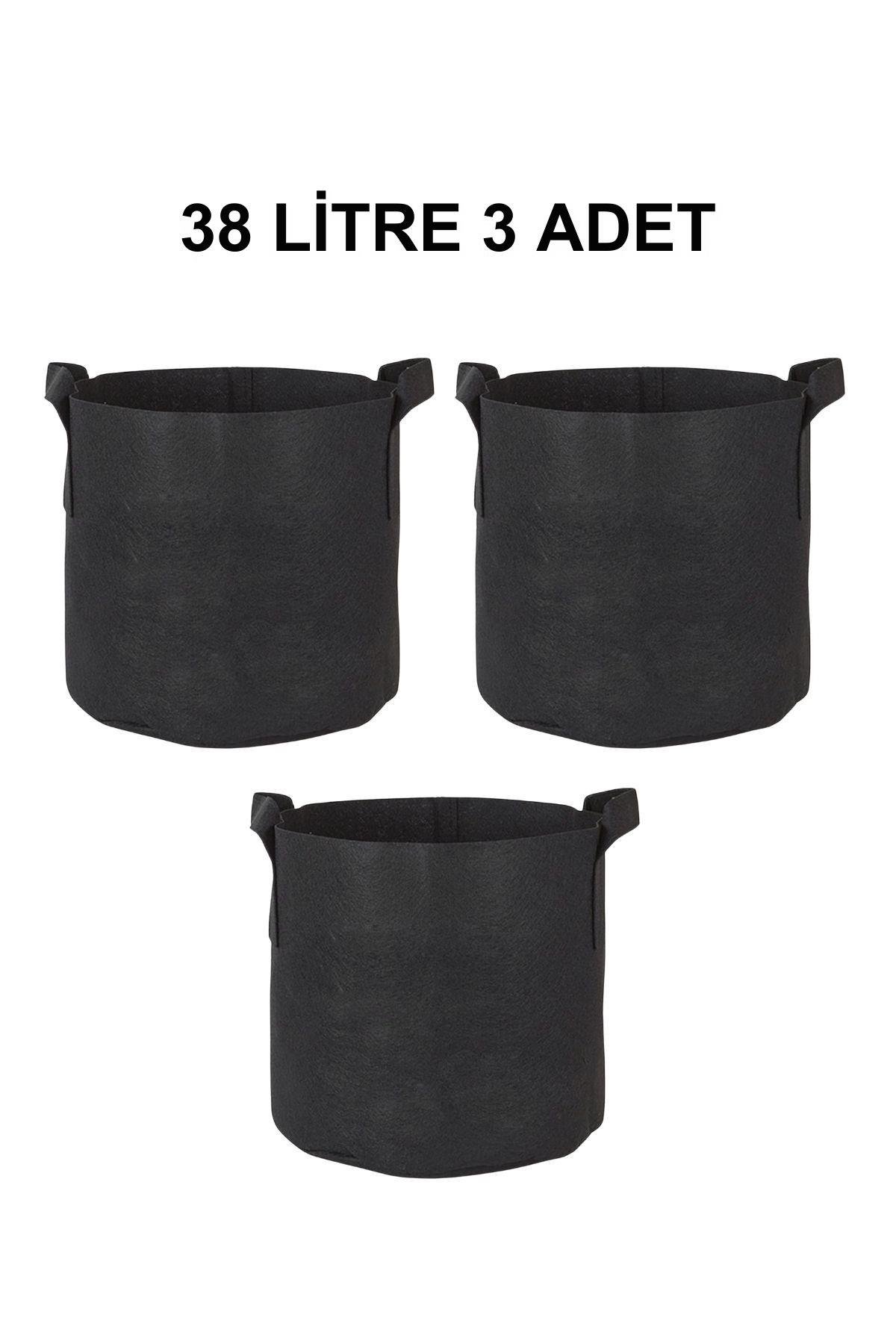 Grow Wizard Kumaş Saksı Pot 38 Litre 3 Adet