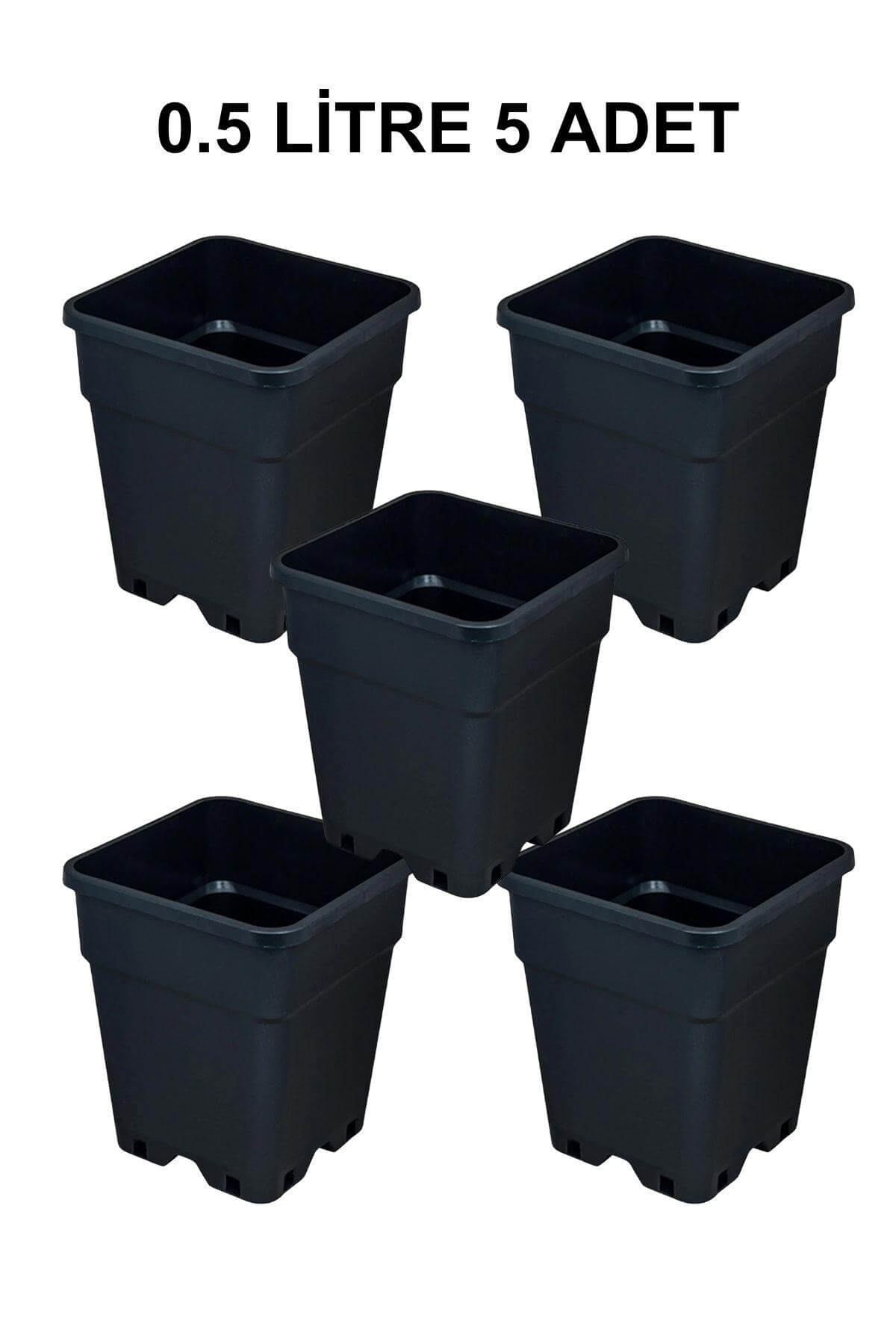 Grow Wizard Plastik Kare Saksı 0.5 Litre 5 Adet