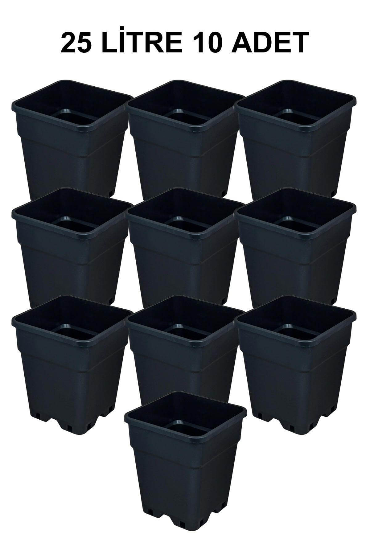 Grow Wizard Plastik Kare Saksı 25 Litre 10 Adet
