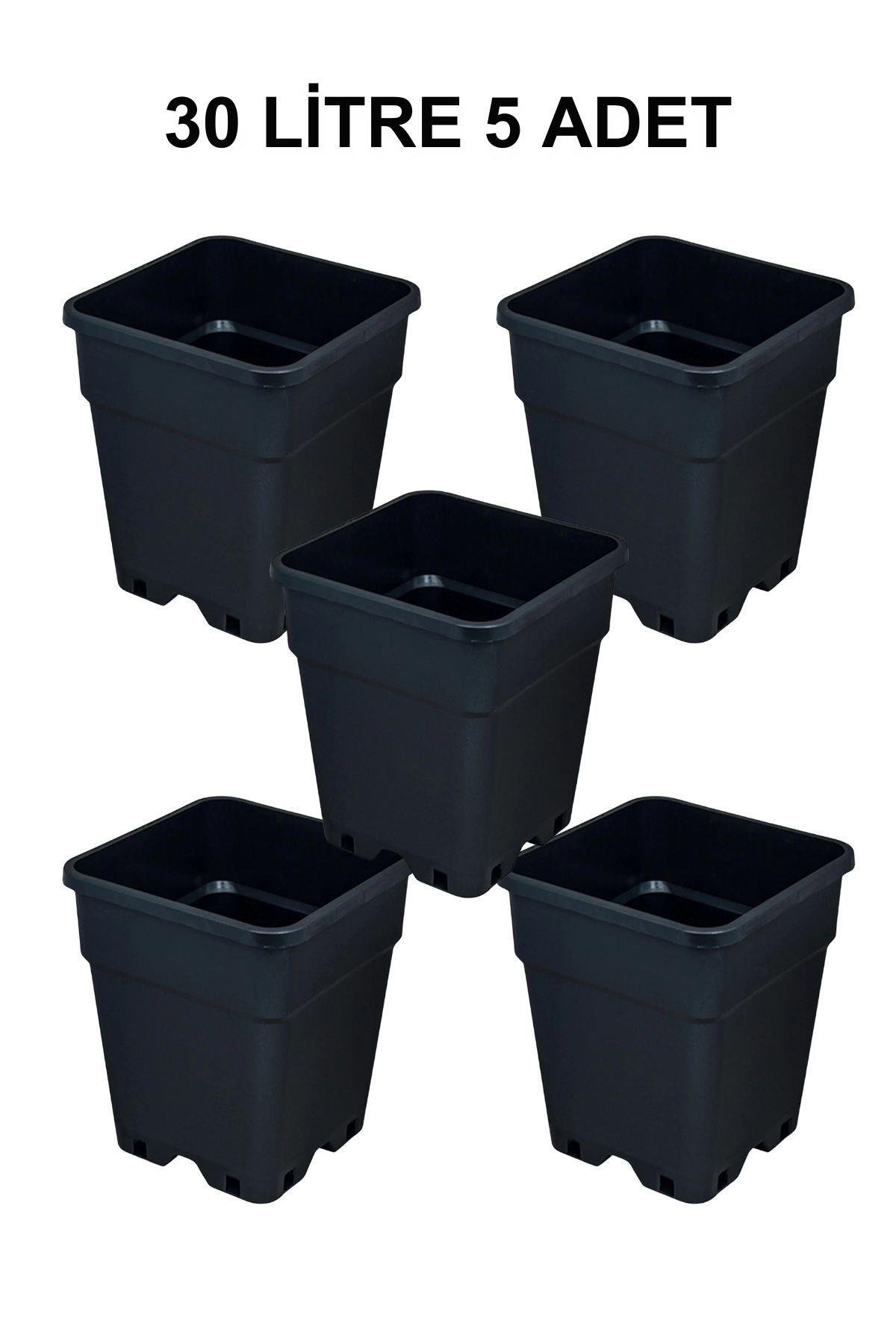 Grow Wizard Plastik Kare Saksı 30 Litre 5 Adet