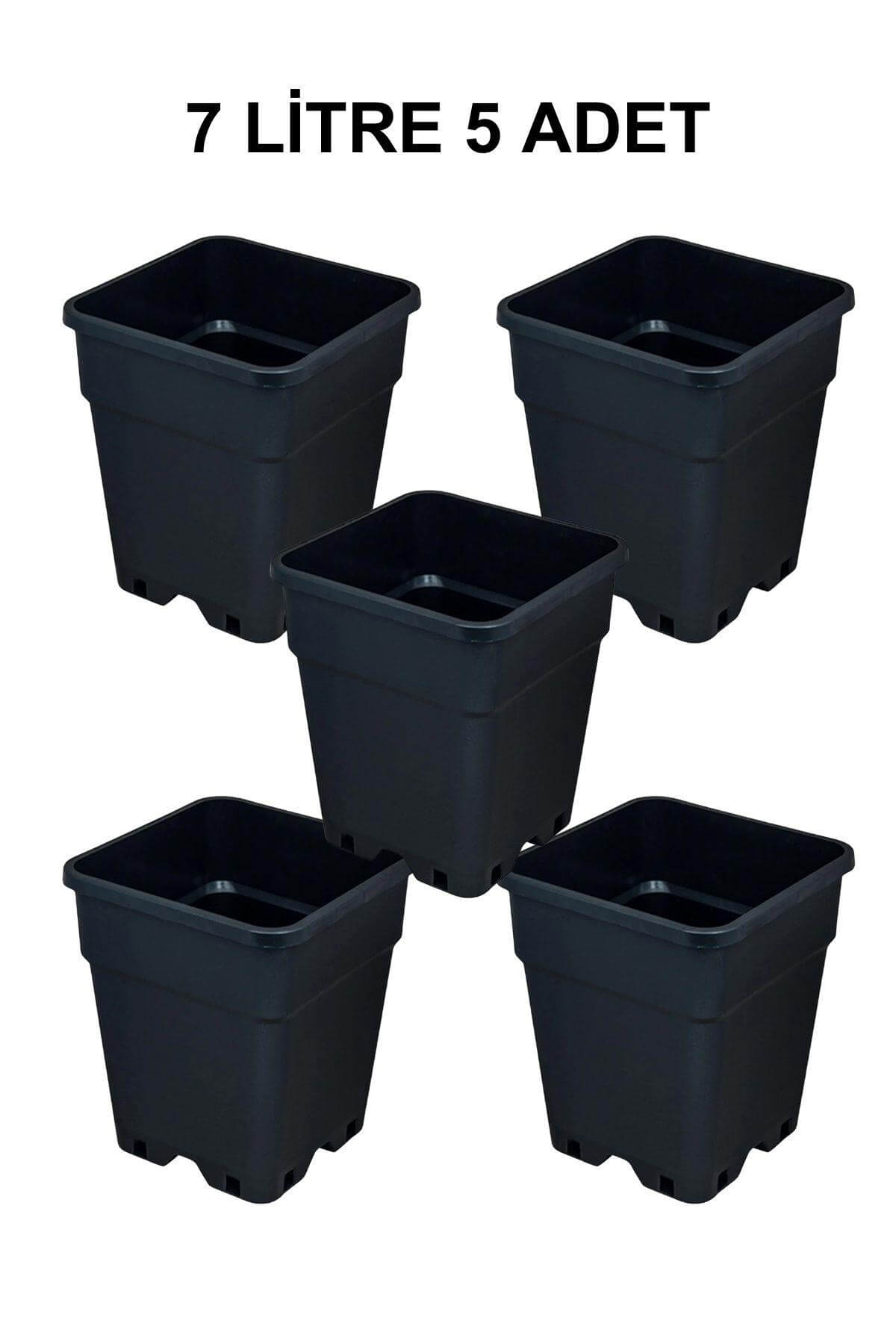 Grow Wizard Plastik Kare Saksı 7 Litre 5 Adet