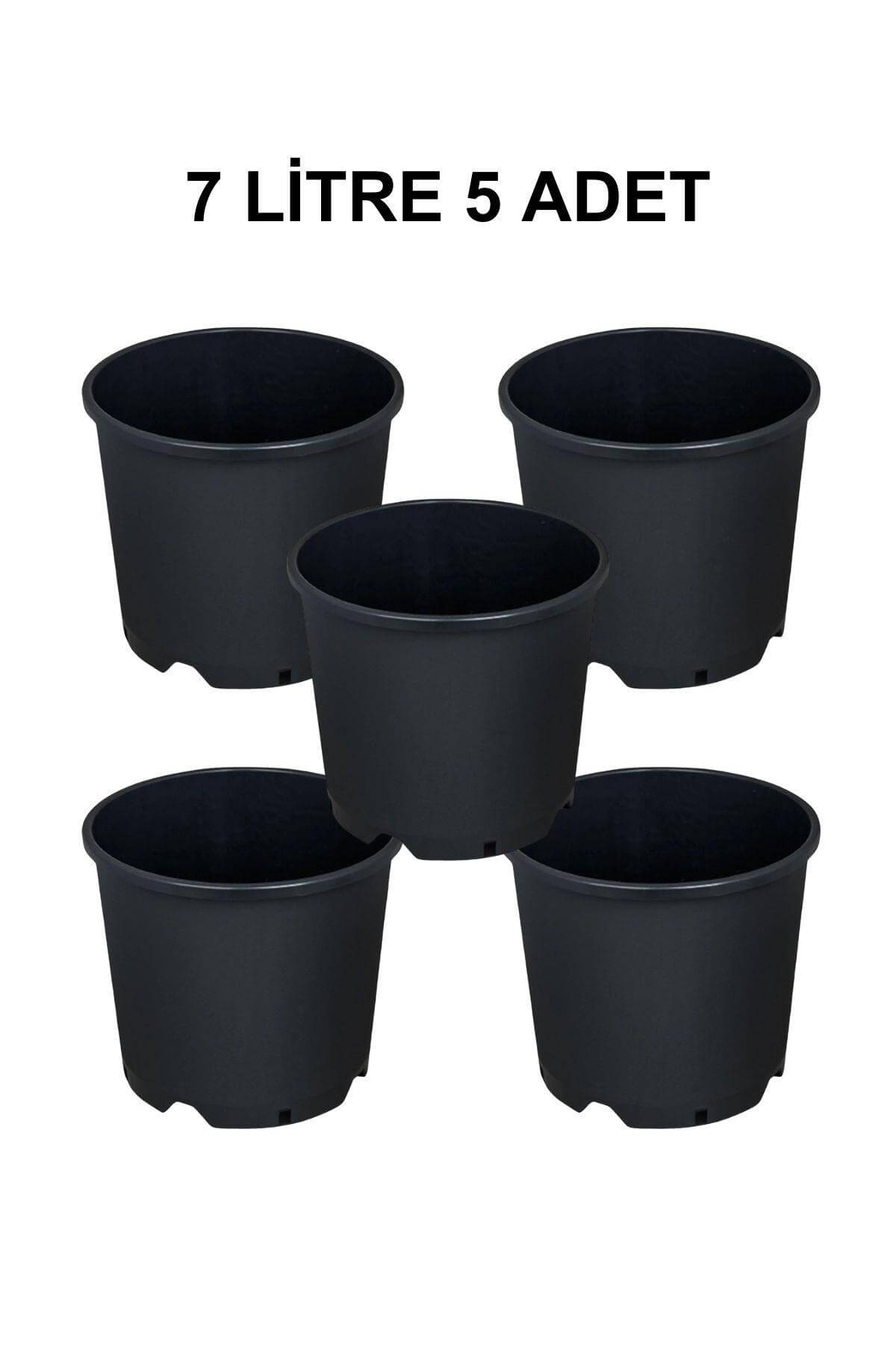Grow Wizard Plastik Yuvarlak Saksı 7 Litre 5 Adet