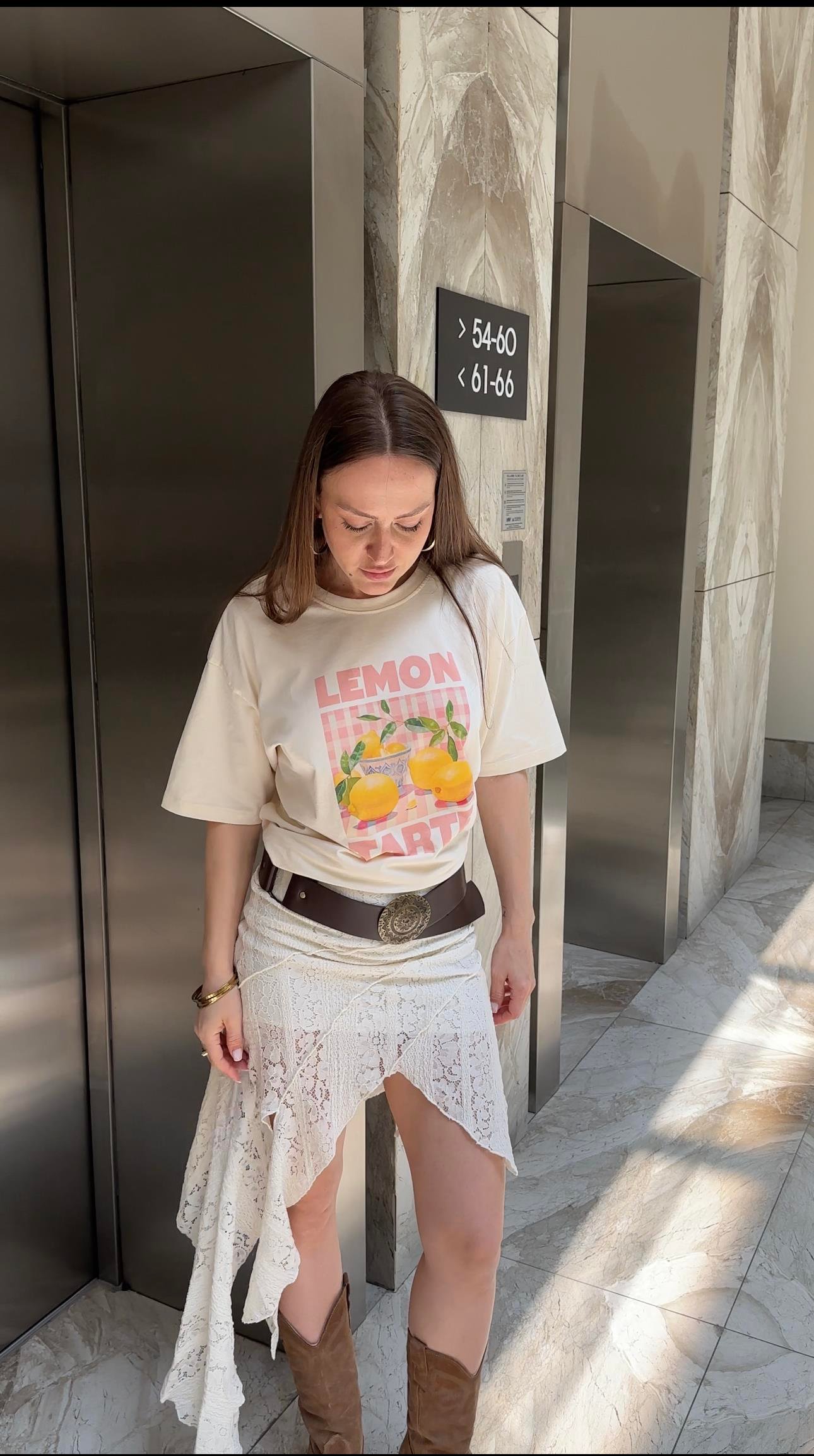 BOHO KREM DANTEL İŞLEMELİ ETEK