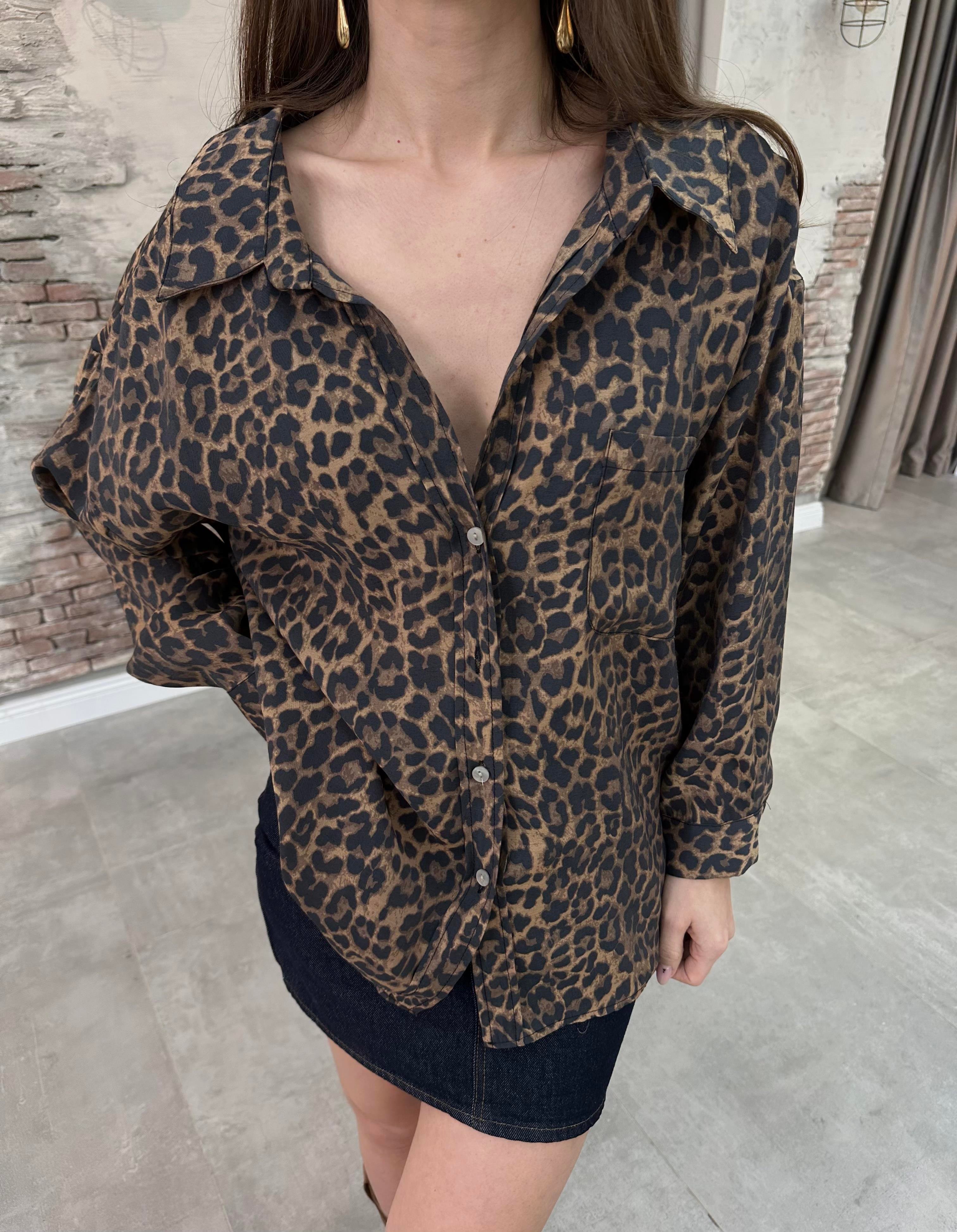 LEOPAR DESEN OVERSİZE GÖMLEK