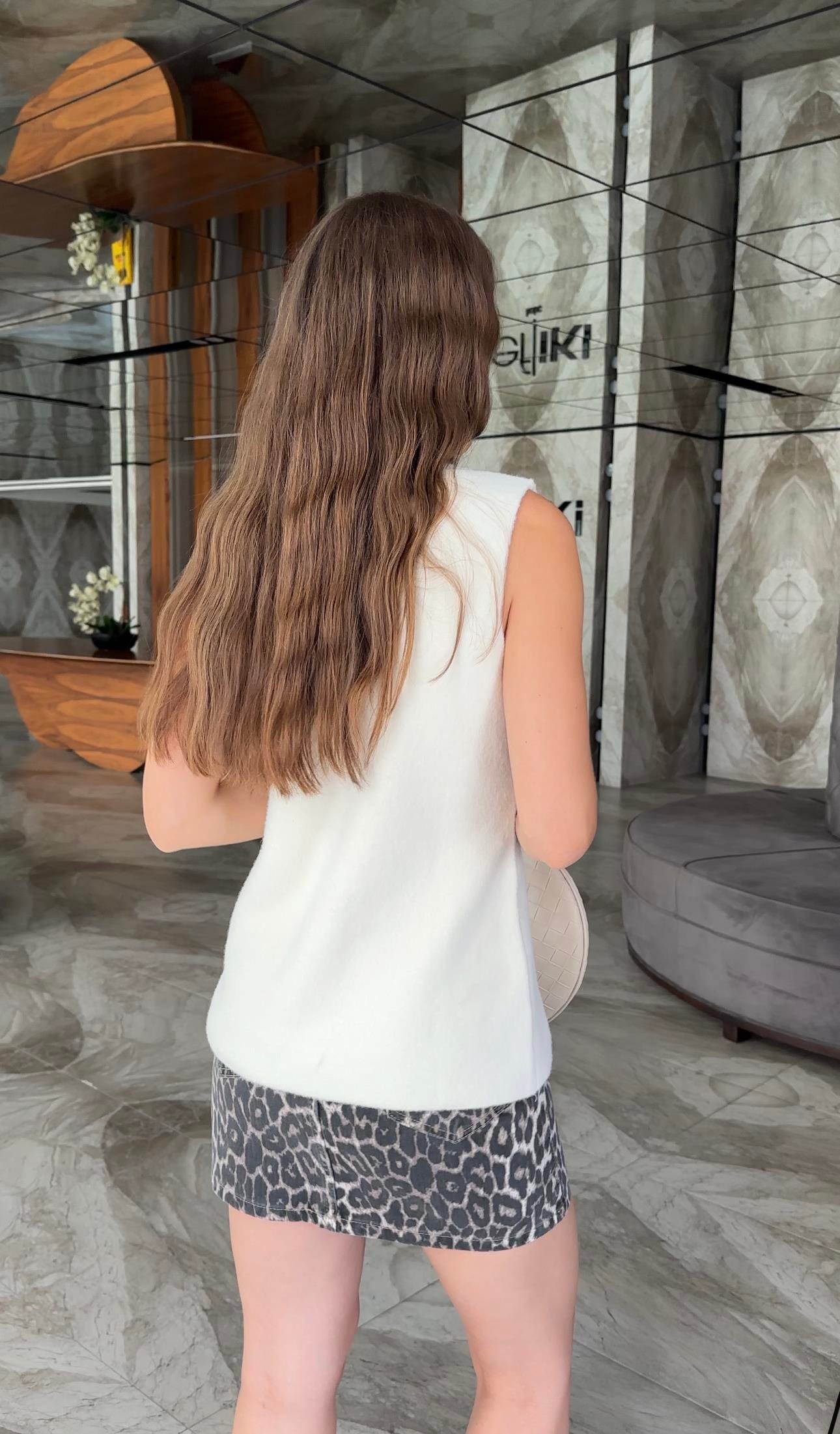MARKA MODEL LEOPAR DESEN MİNİ ETEK