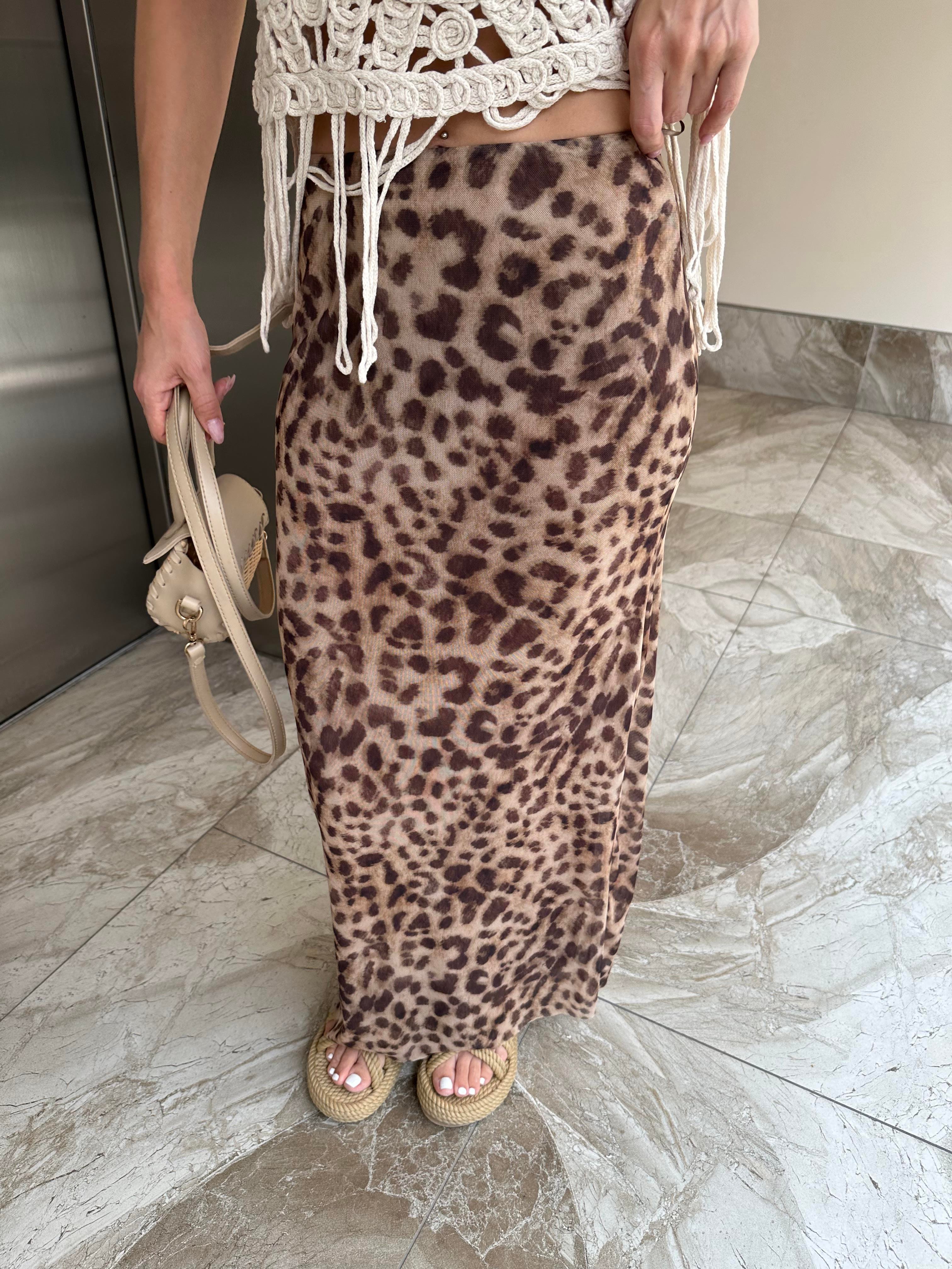 MARKA MODEL LEOPAR TÜL ETEK