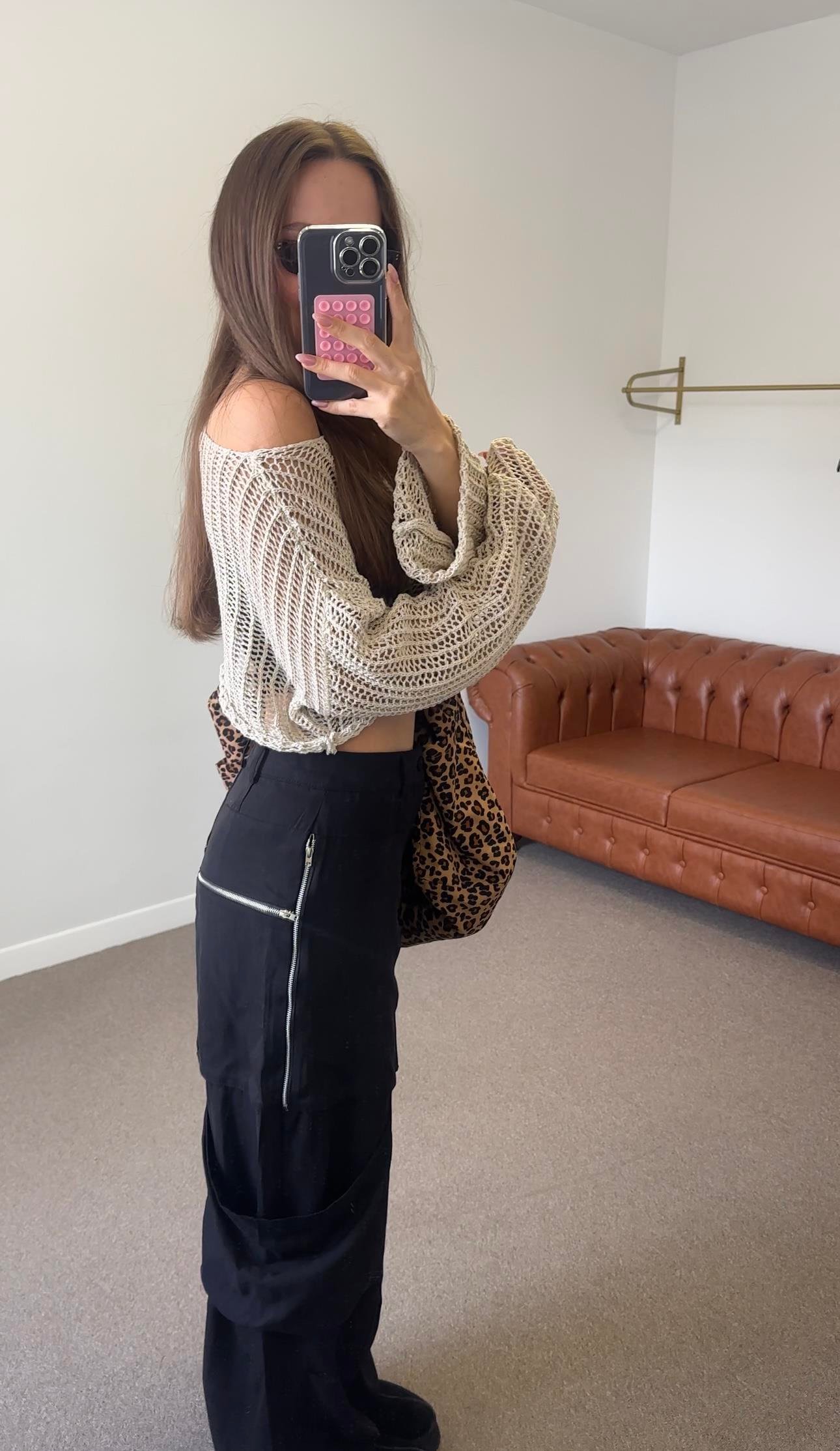 MARKA MODEL SİYAH TENCEL  KARGO PANTOLON
