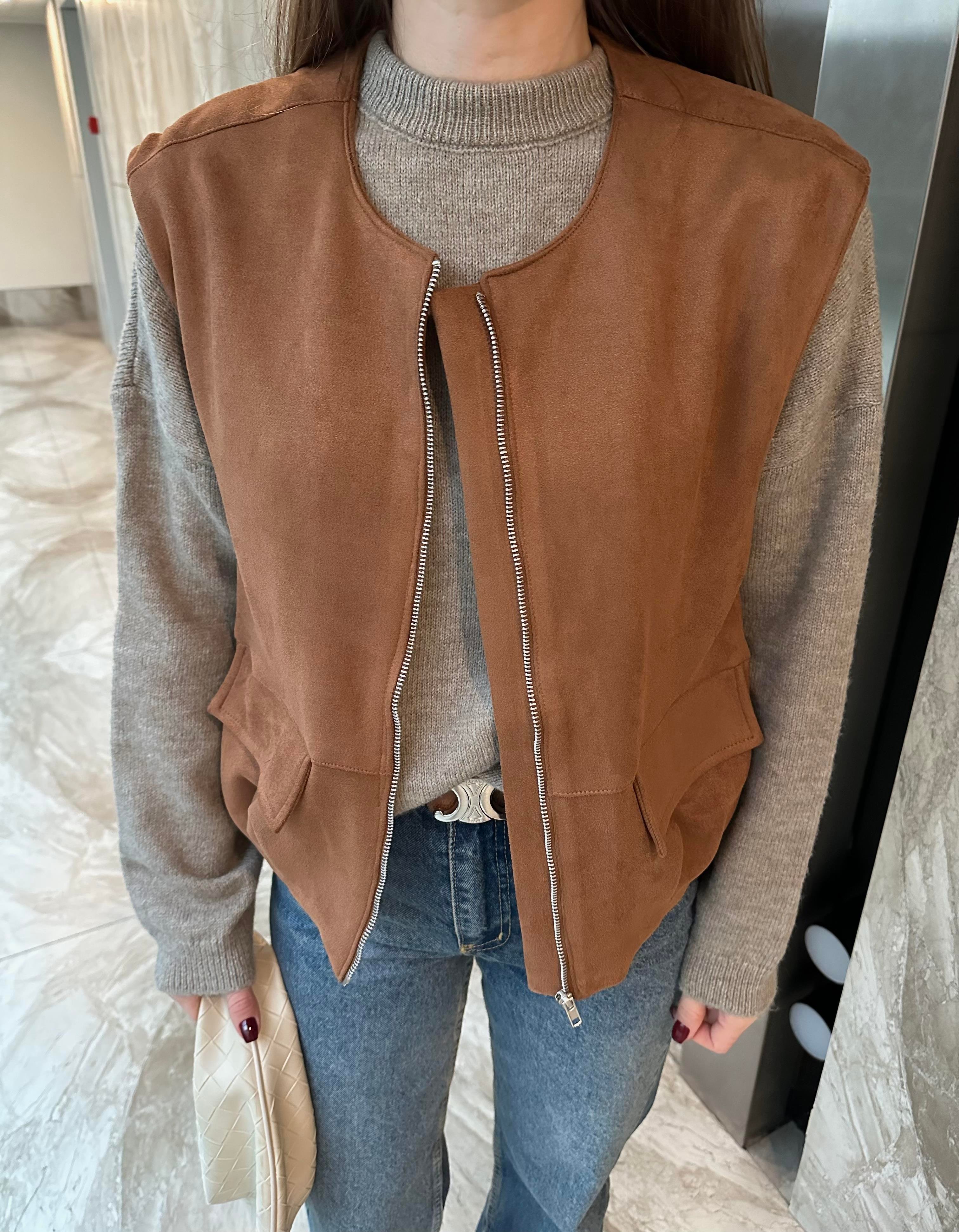 MARKA MODEL TABA CEPLİ SÜET YELEK