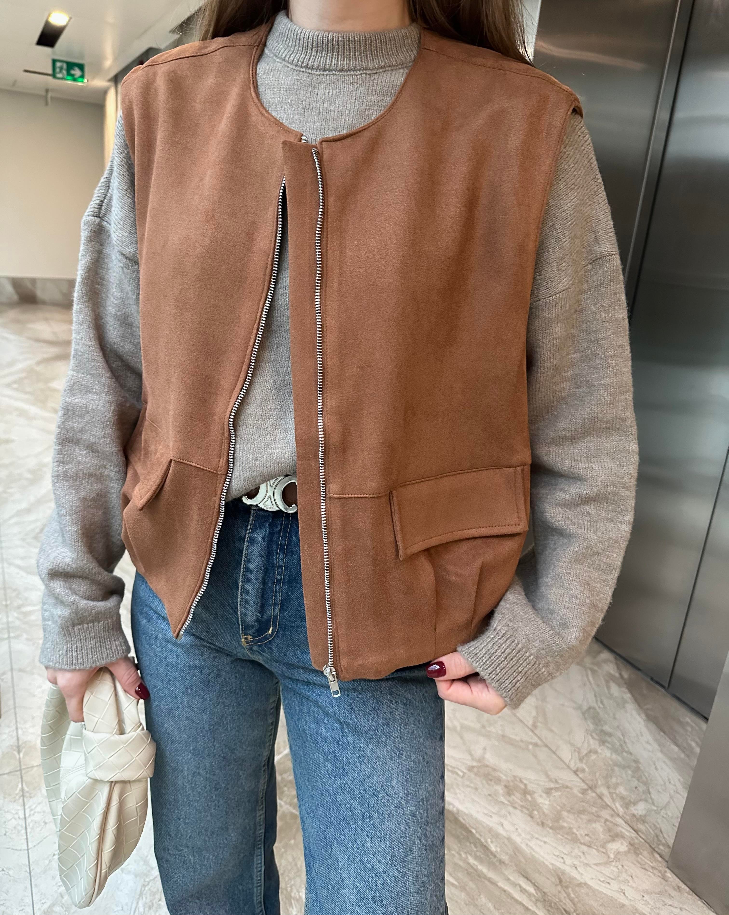 MARKA MODEL TABA CEPLİ SÜET YELEK