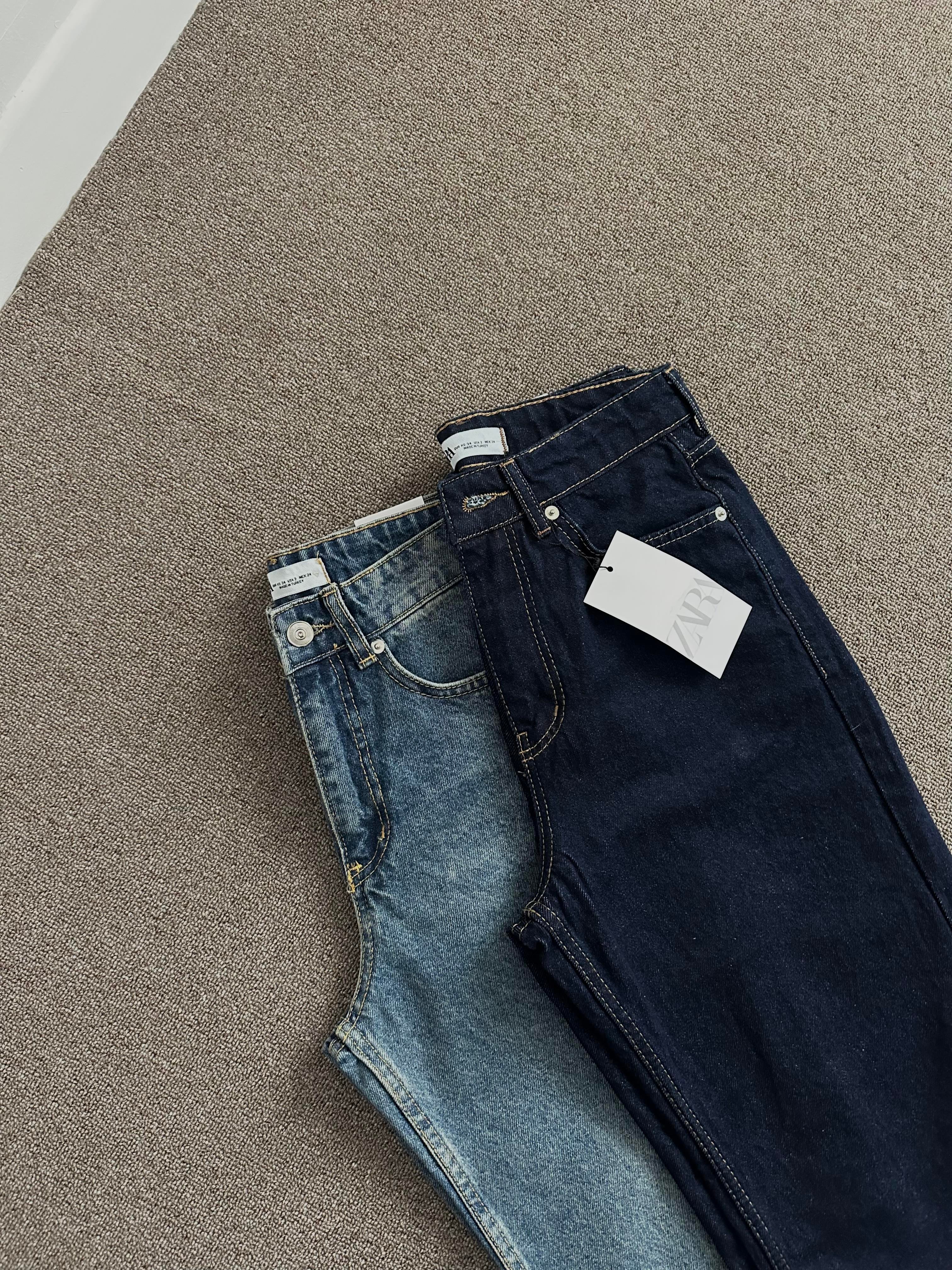 Orjinal Marka Lacivert Straight Yüksek Bel Jean