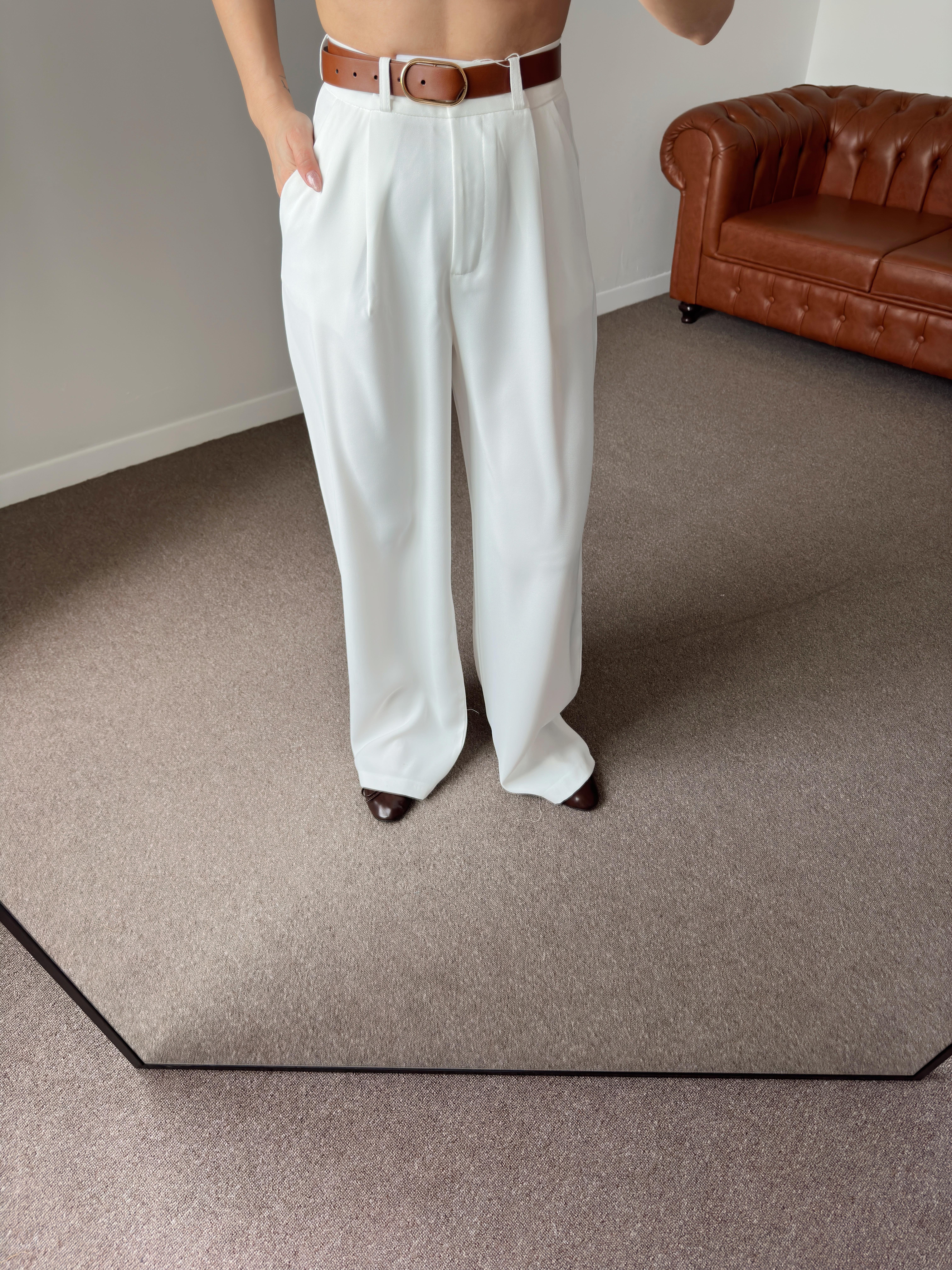 PREMIUM BEYAZ KUMAŞ PANTOLON