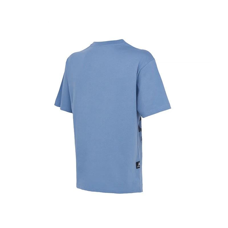 New Balance Lifestyle Unisex T-Shirt UNT1346-BLU Mavi