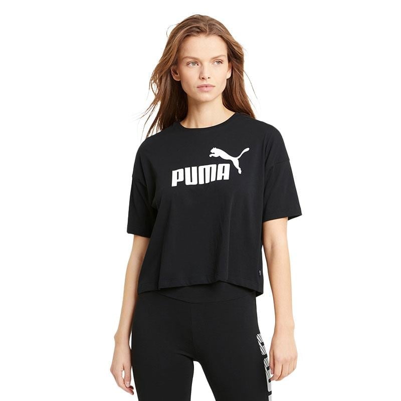 Puma Ess Cropped Logo Tee Kadın T-Shirt 586866-01 Siyah