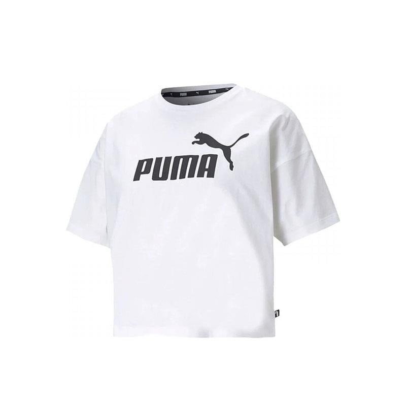 Puma Ess Cropped Logo Tee Kadın T-Shirt 586866-02 Beyaz