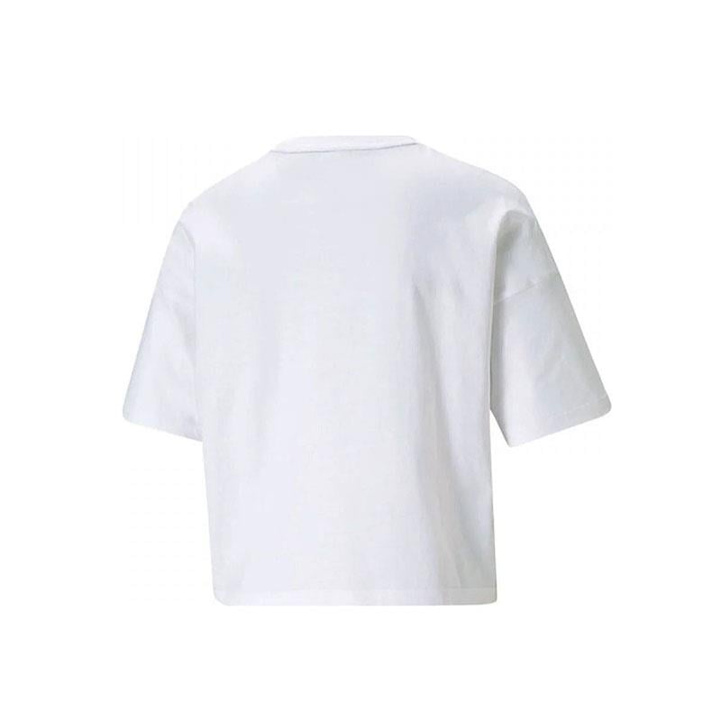 Puma Ess Cropped Logo Tee Kadın T-Shirt 586866-02 Beyaz