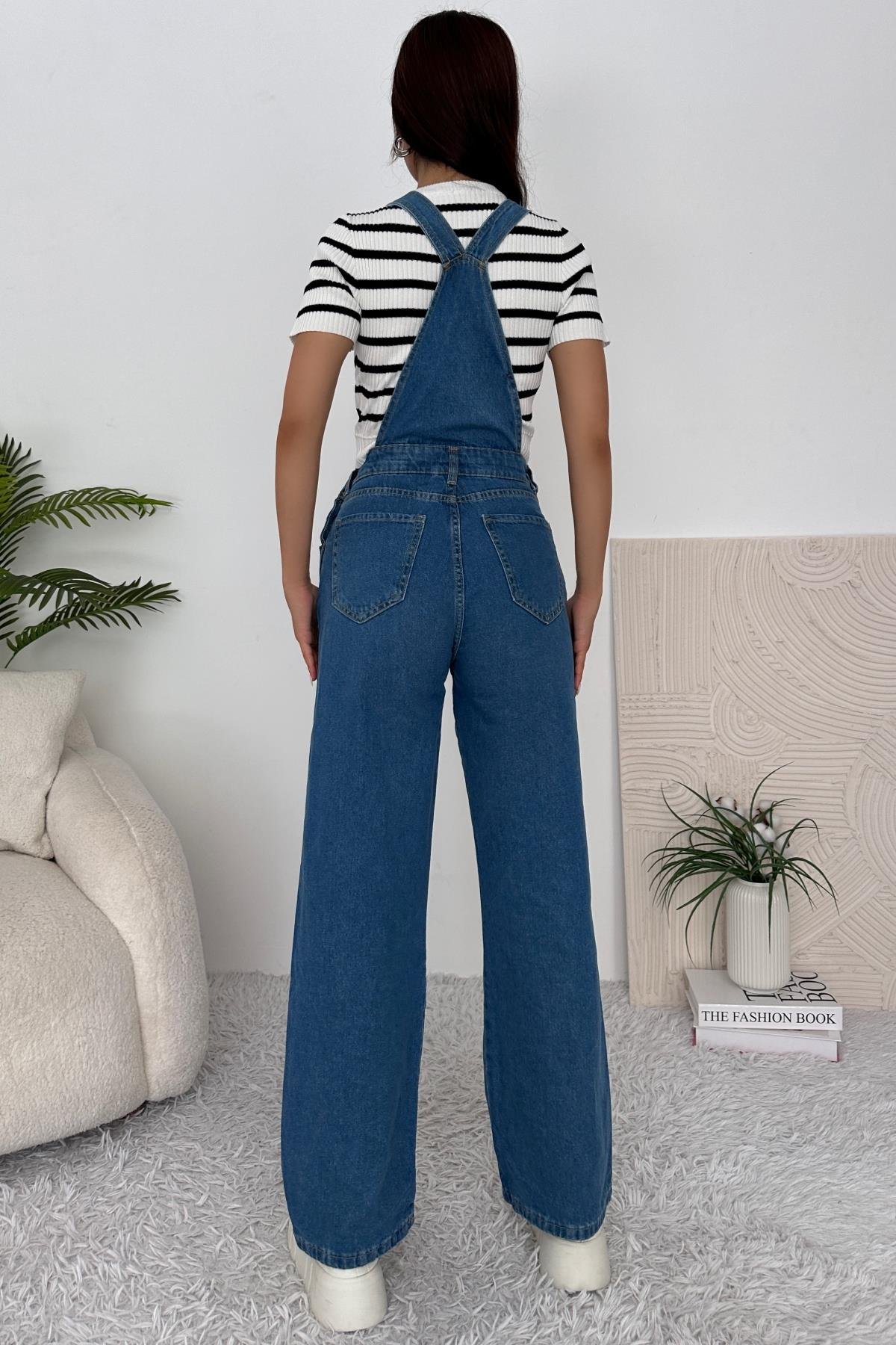 Kadın Denim Bahçıvan Salopet Tulum