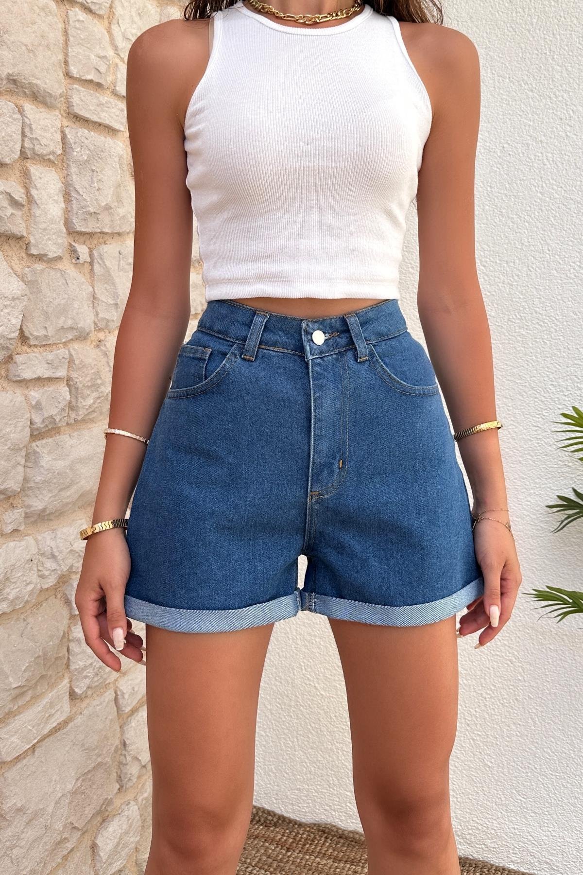 Kadın Denim Mini Şort