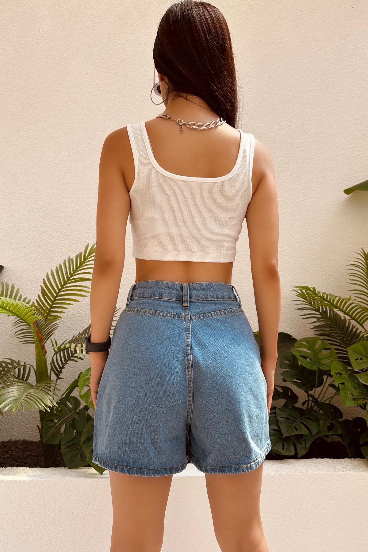 Kadın Regular Denim Mini Şort