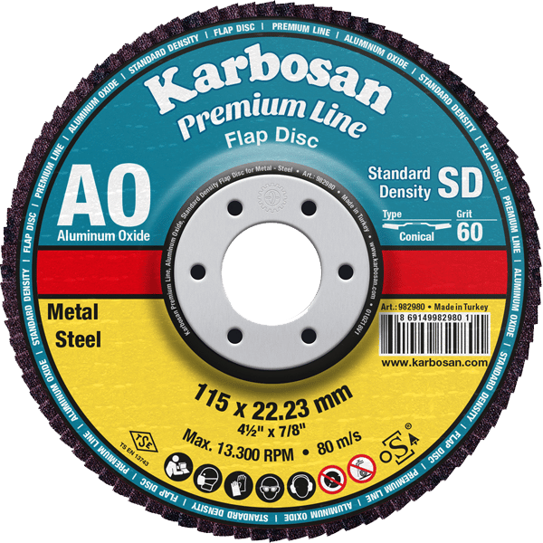 115MM AXPR11 60 KUM SD KONIK KARBOSAN FLAP DISK