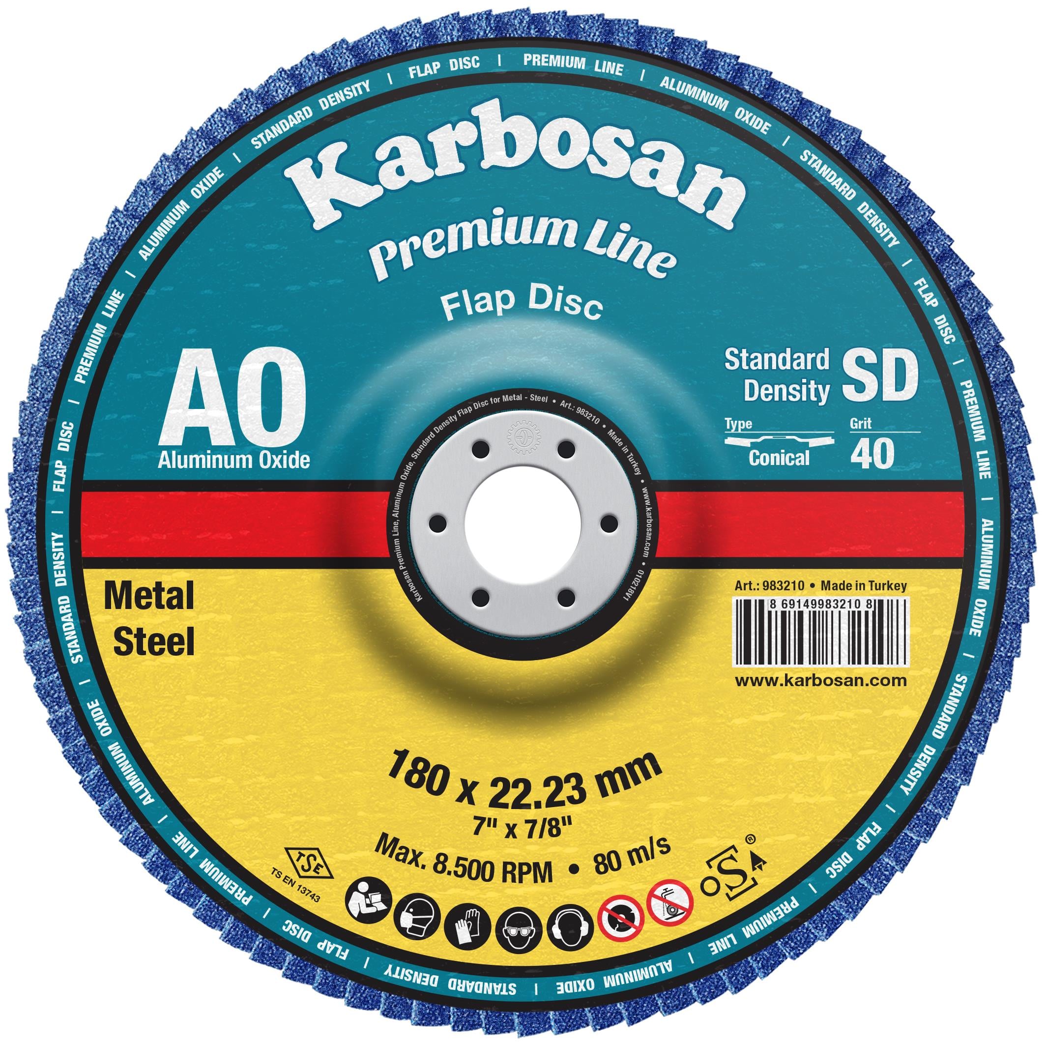 180MM AXPR11 40 KUM SD KONIK KARBOSAN FLAP DISK