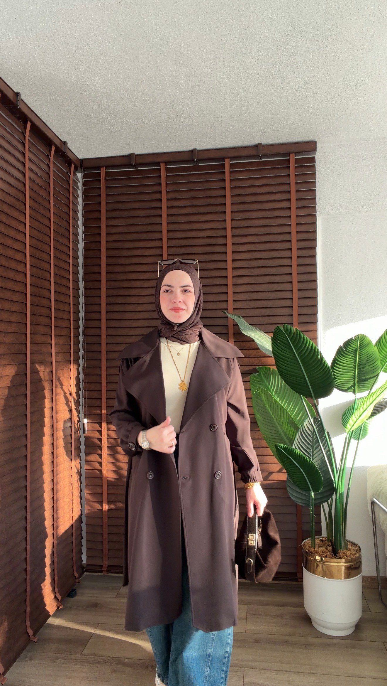 ACI KAHVE KURUVAZE YAKA BAŞAK MODEL TERNÇ 