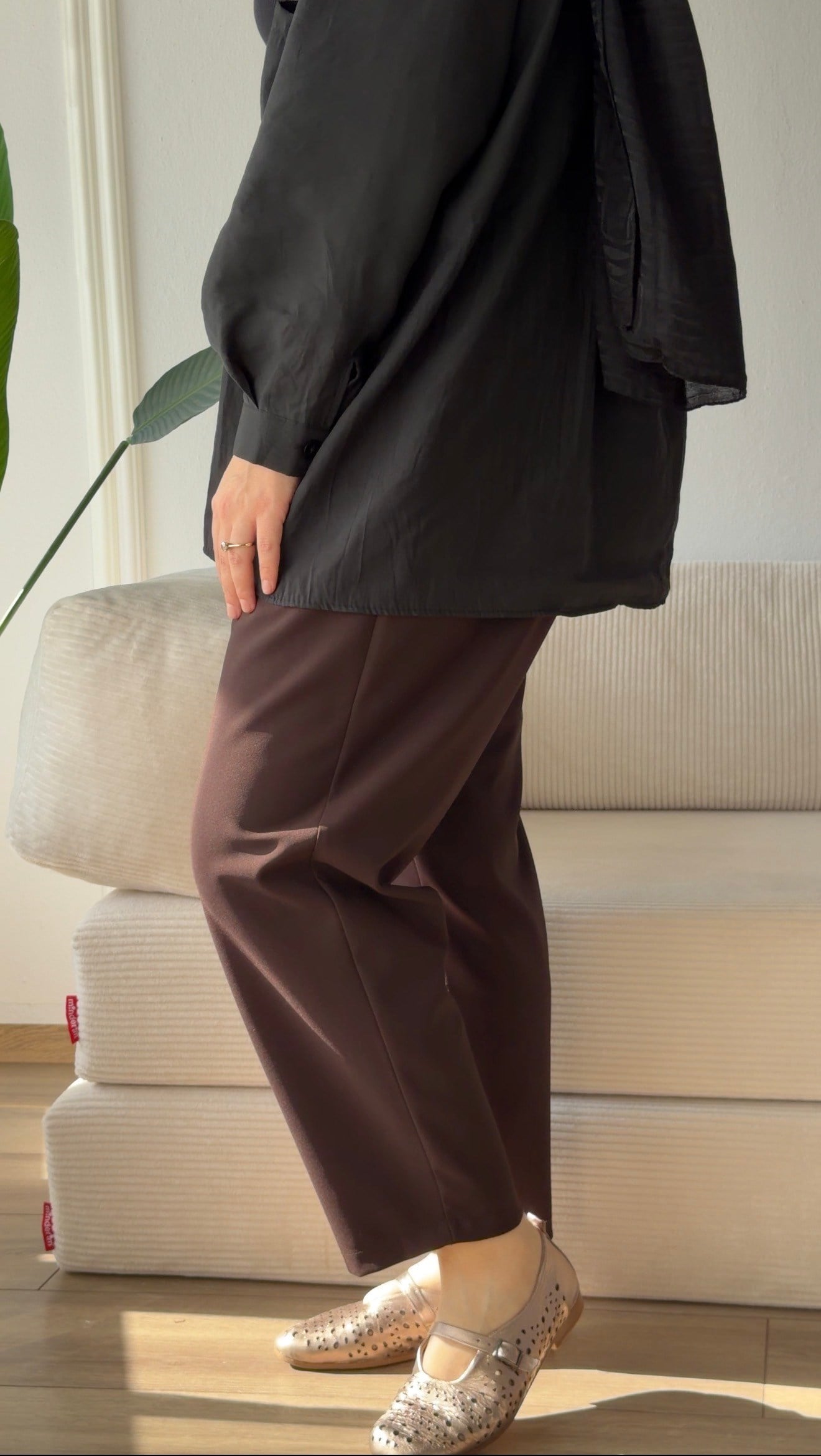 ACI KAHVE ŞALVAR PANTALON 