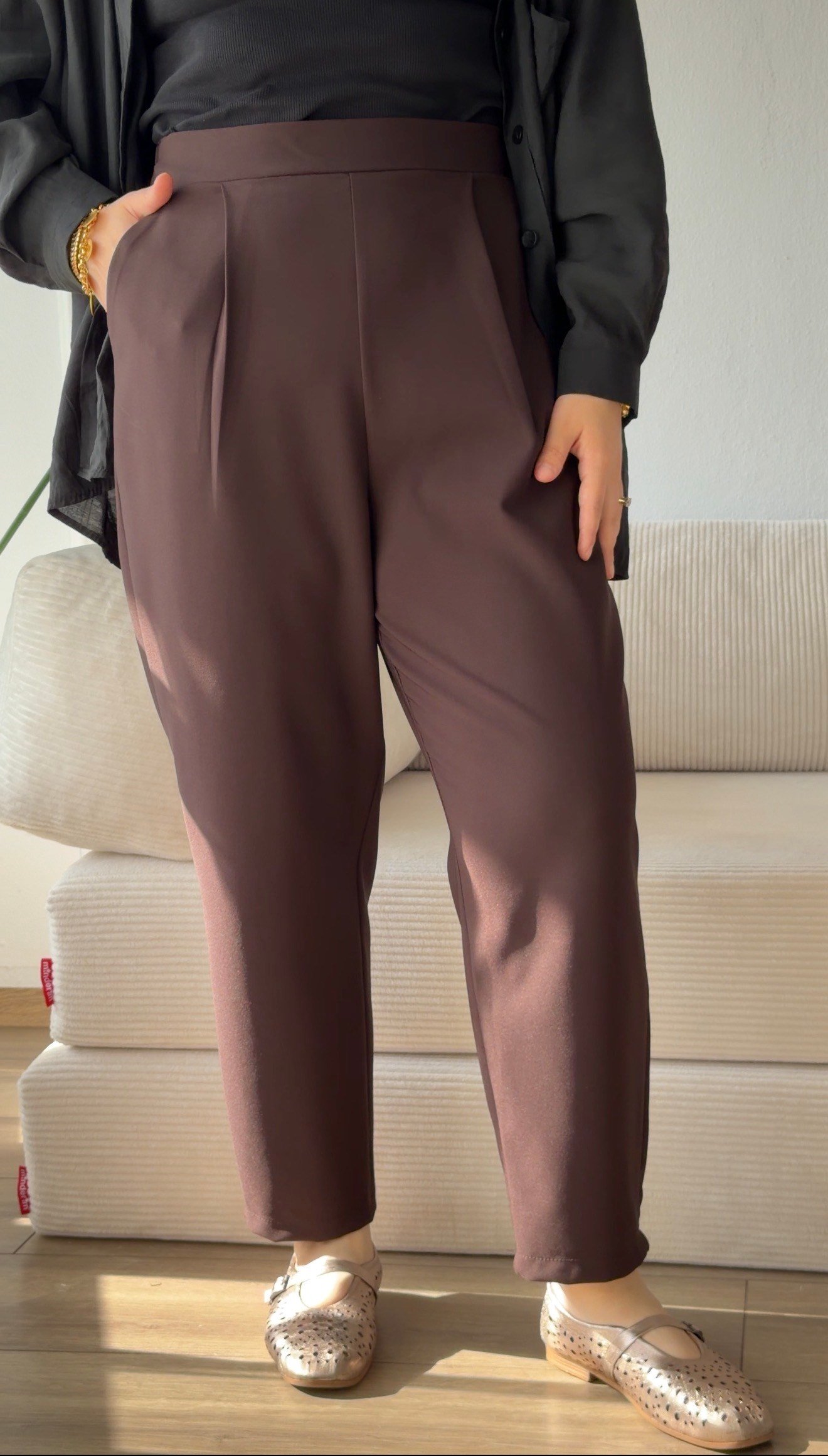 ACI KAHVE ŞALVAR PANTALON 