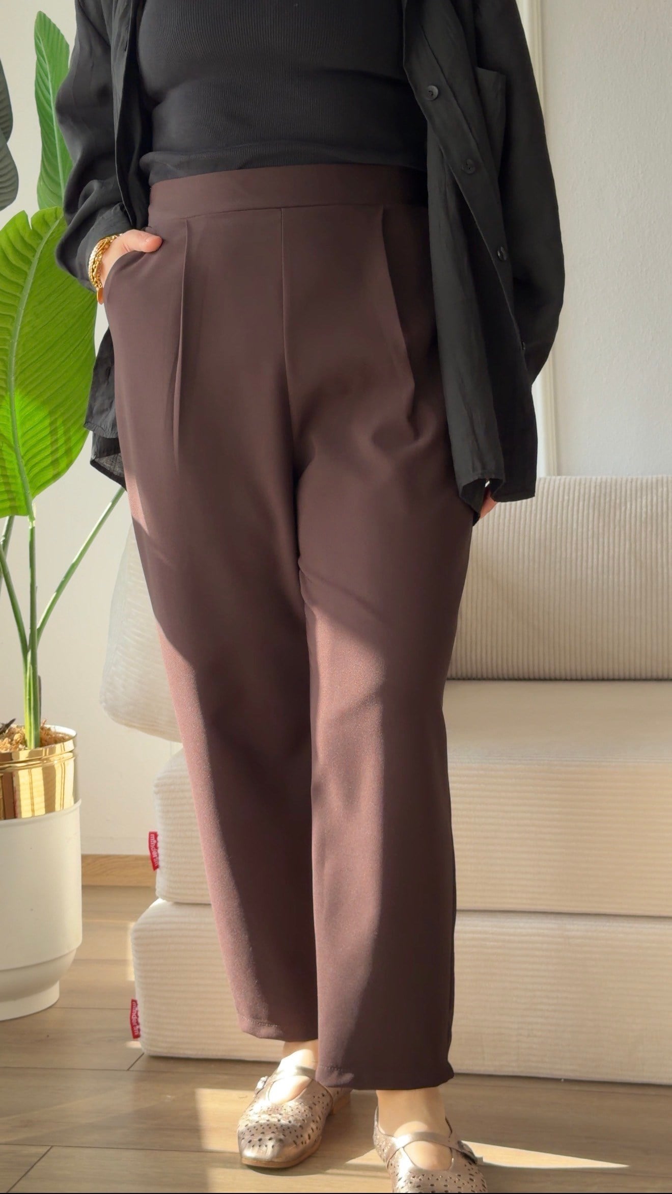 ACI KAHVE ŞALVAR PANTALON 