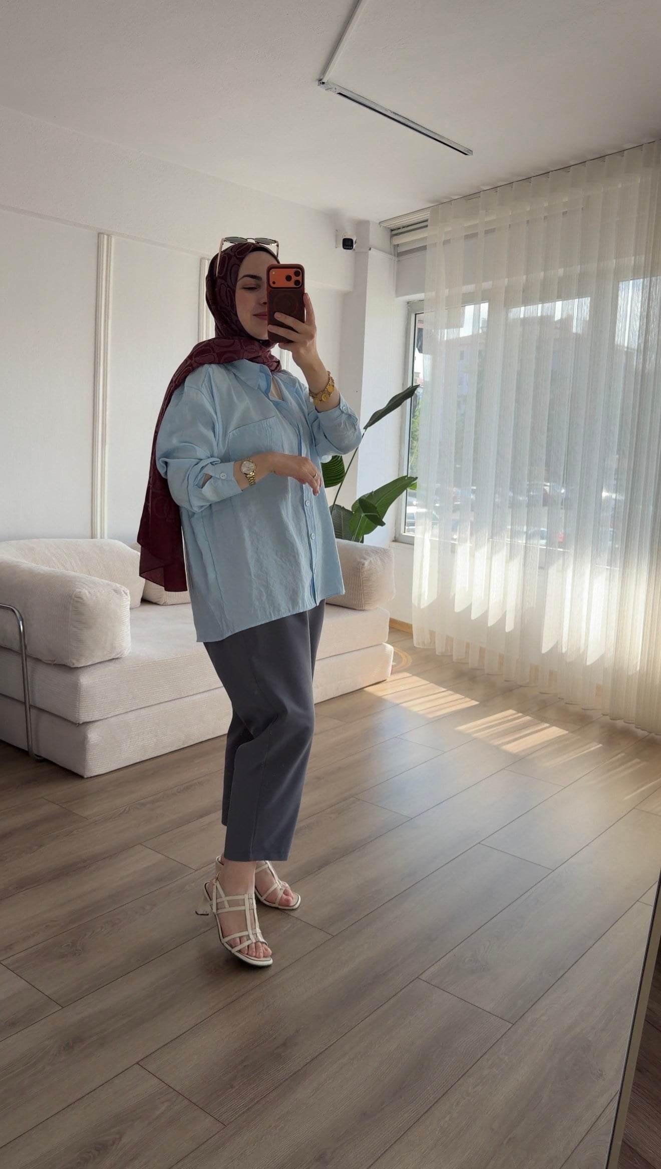 BEBE MAVİSİ  PAMUK KOTON SALAŞ GÖMLEK 