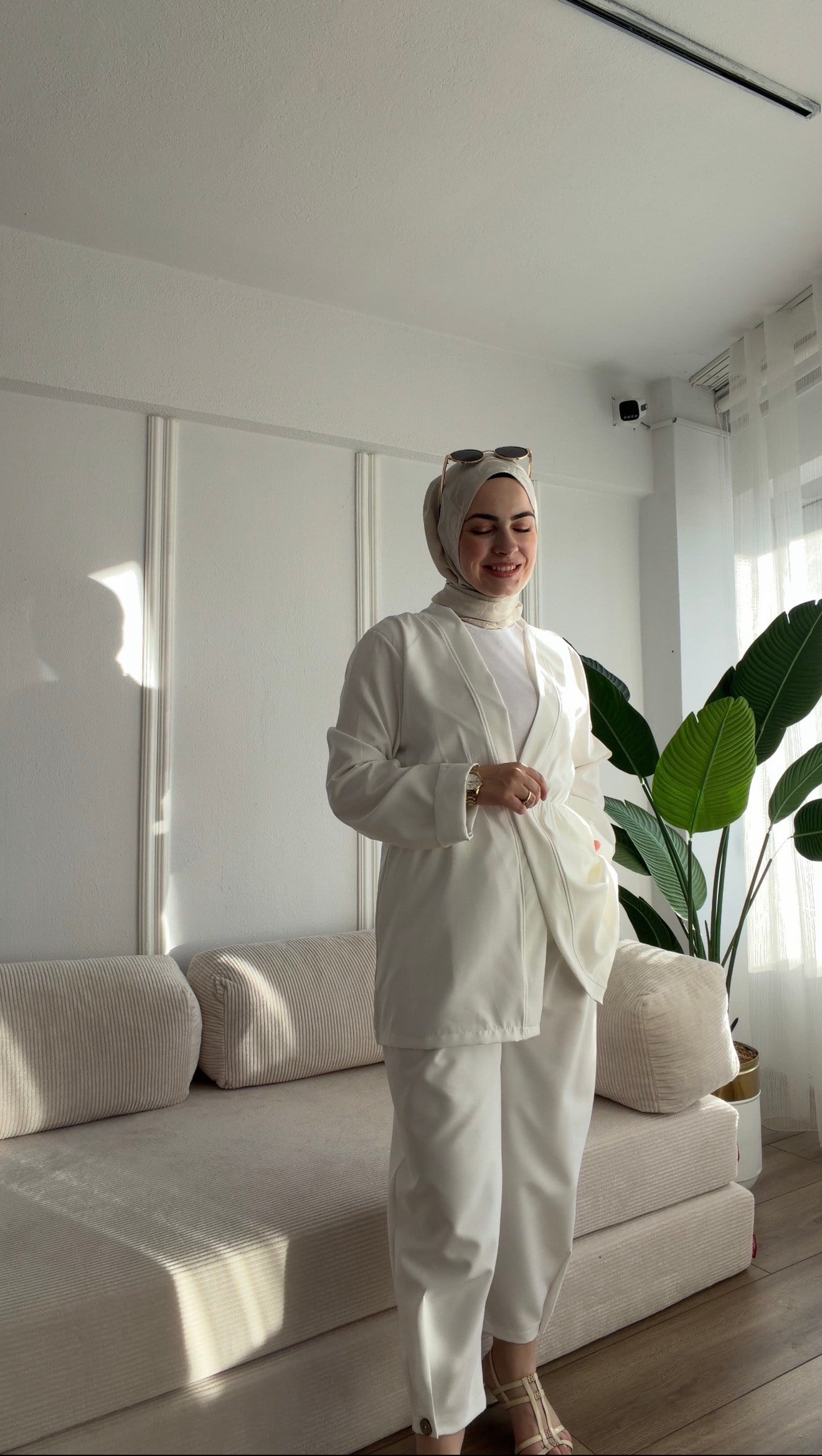BEYAZ  KİMANO CEKET 