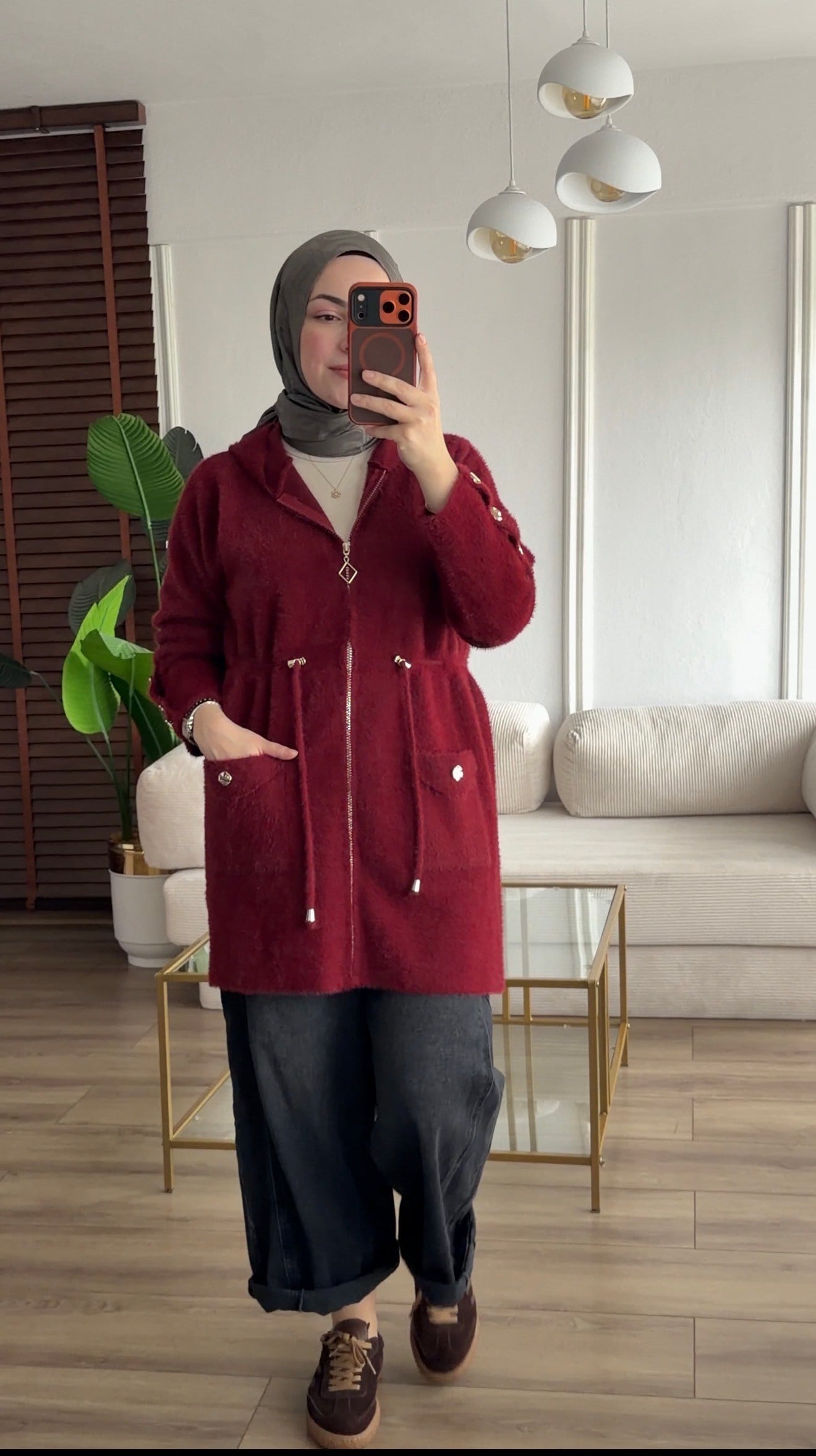 BORDO  BELDEN BÜZGÜLÜ KAP 